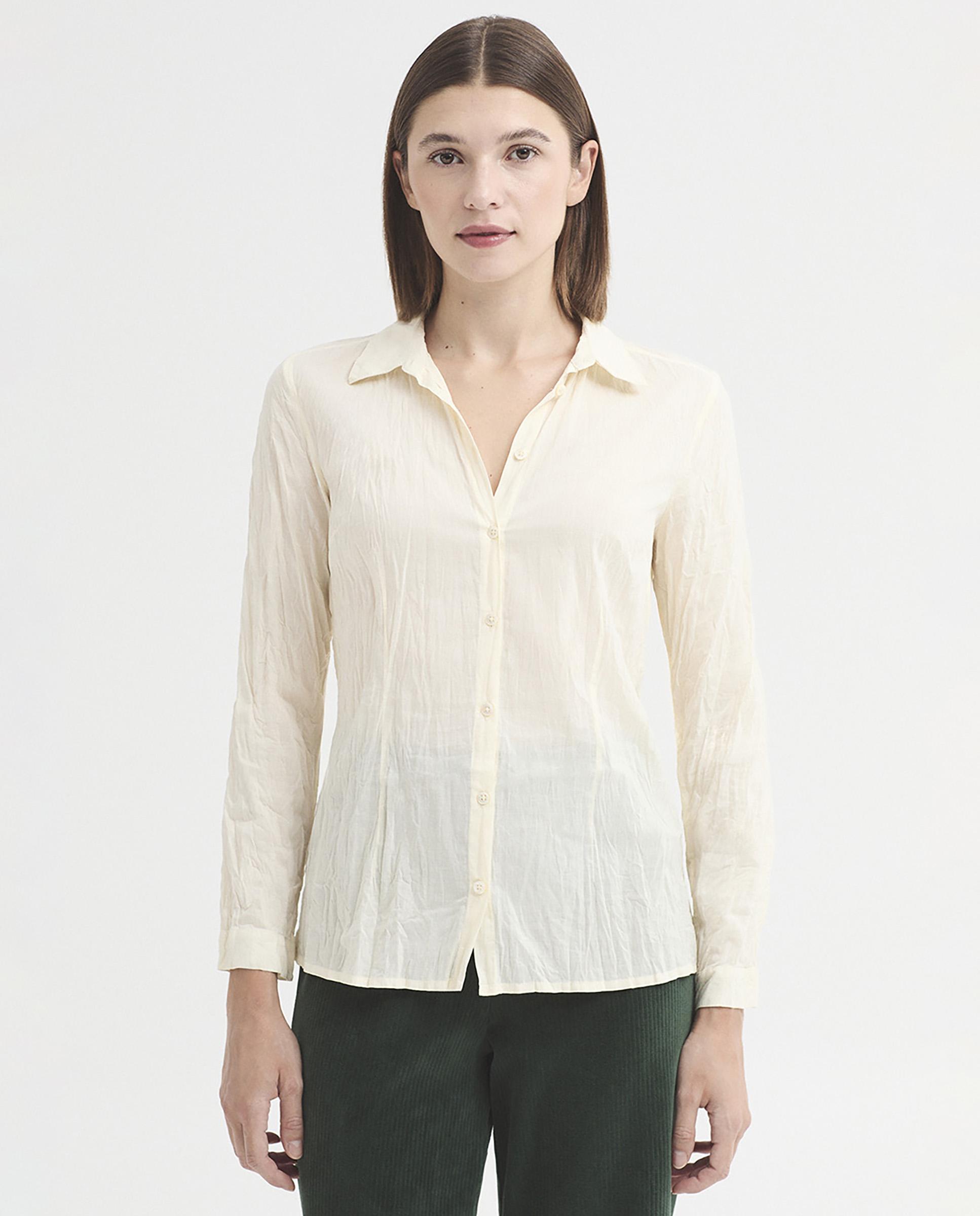 Camisa de mujer 100% algodón lisa - Nice Things - Crudo Crudo-1
