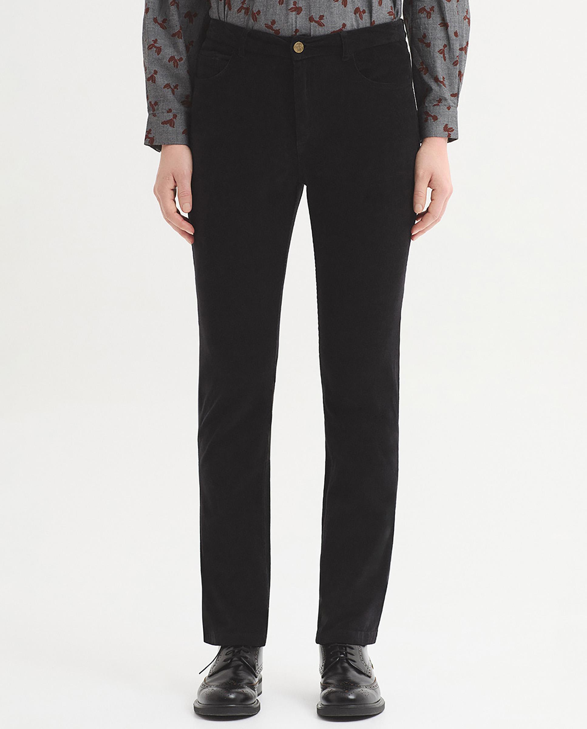 Imagen 1 de Pantalones rectos de mujer con cinturilla con trabillas de tiro medio - Nice Things - Negro Negro