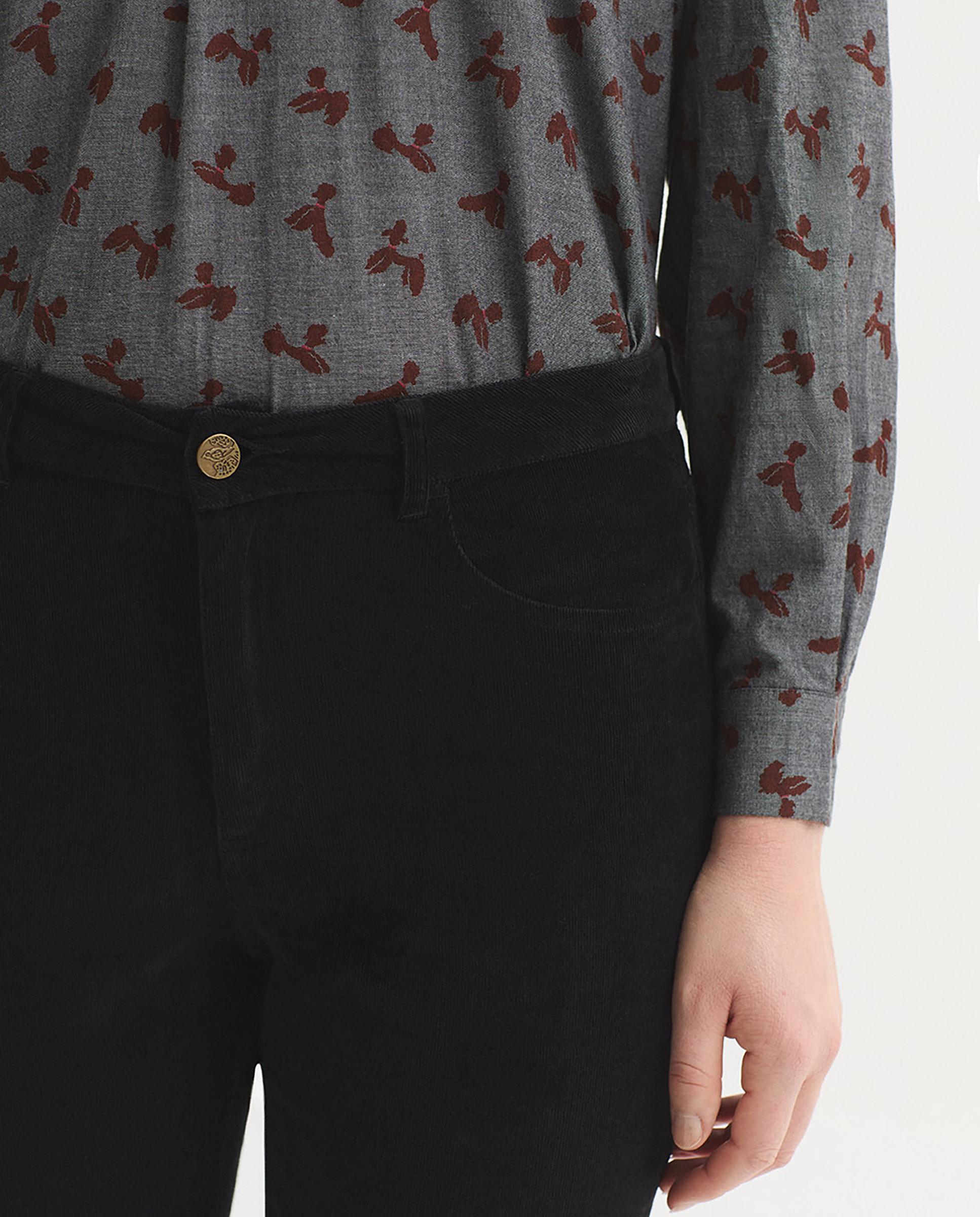 Imagen 2 de Pantalones rectos de mujer con cinturilla con trabillas de tiro medio - Nice Things - Negro Negro