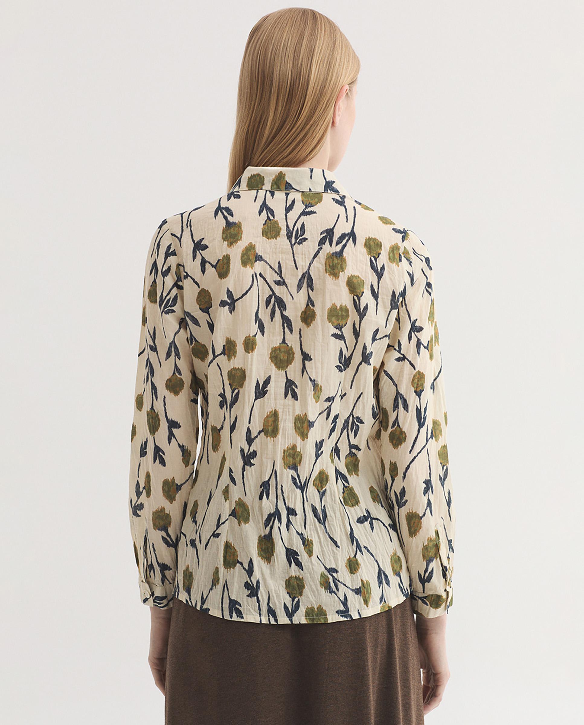 Camisa de mujer 100% algodón efecto arrugado - Nice Things - Crudo Crudo-4