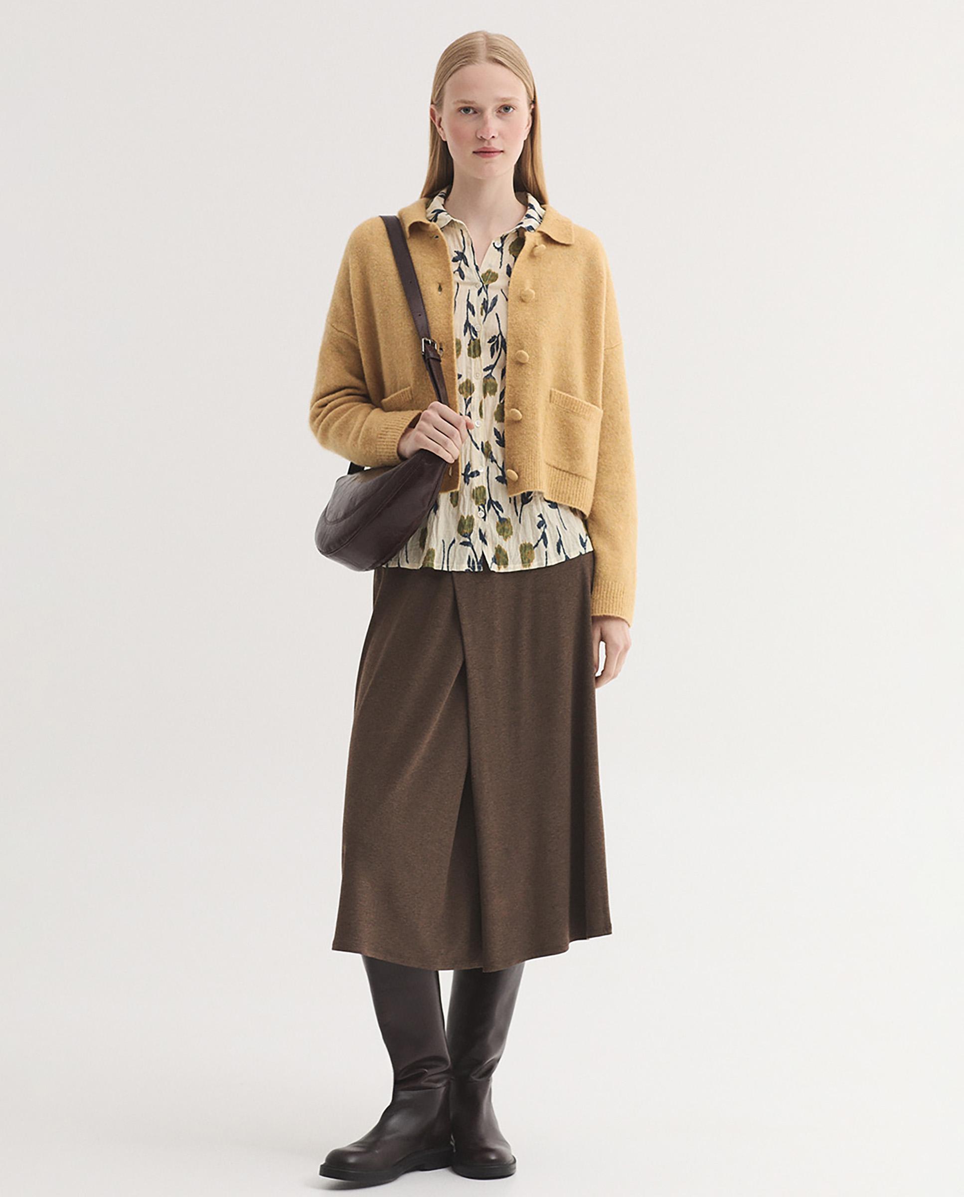 Camisa de mujer 100% algodón efecto arrugado - Nice Things - Crudo Crudo-6