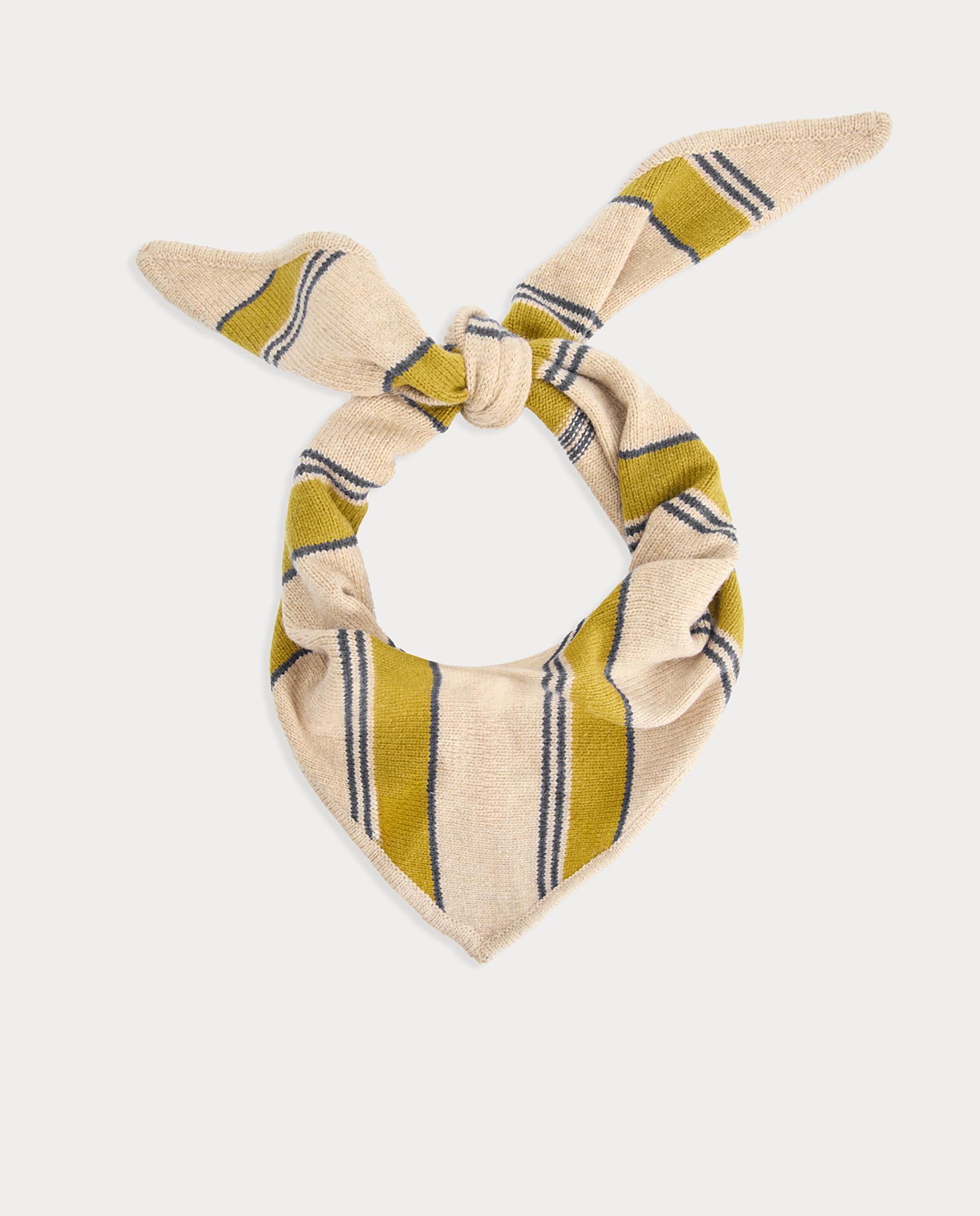 Imagen 0 de Bufanda de mujer triangular de rayas Beige