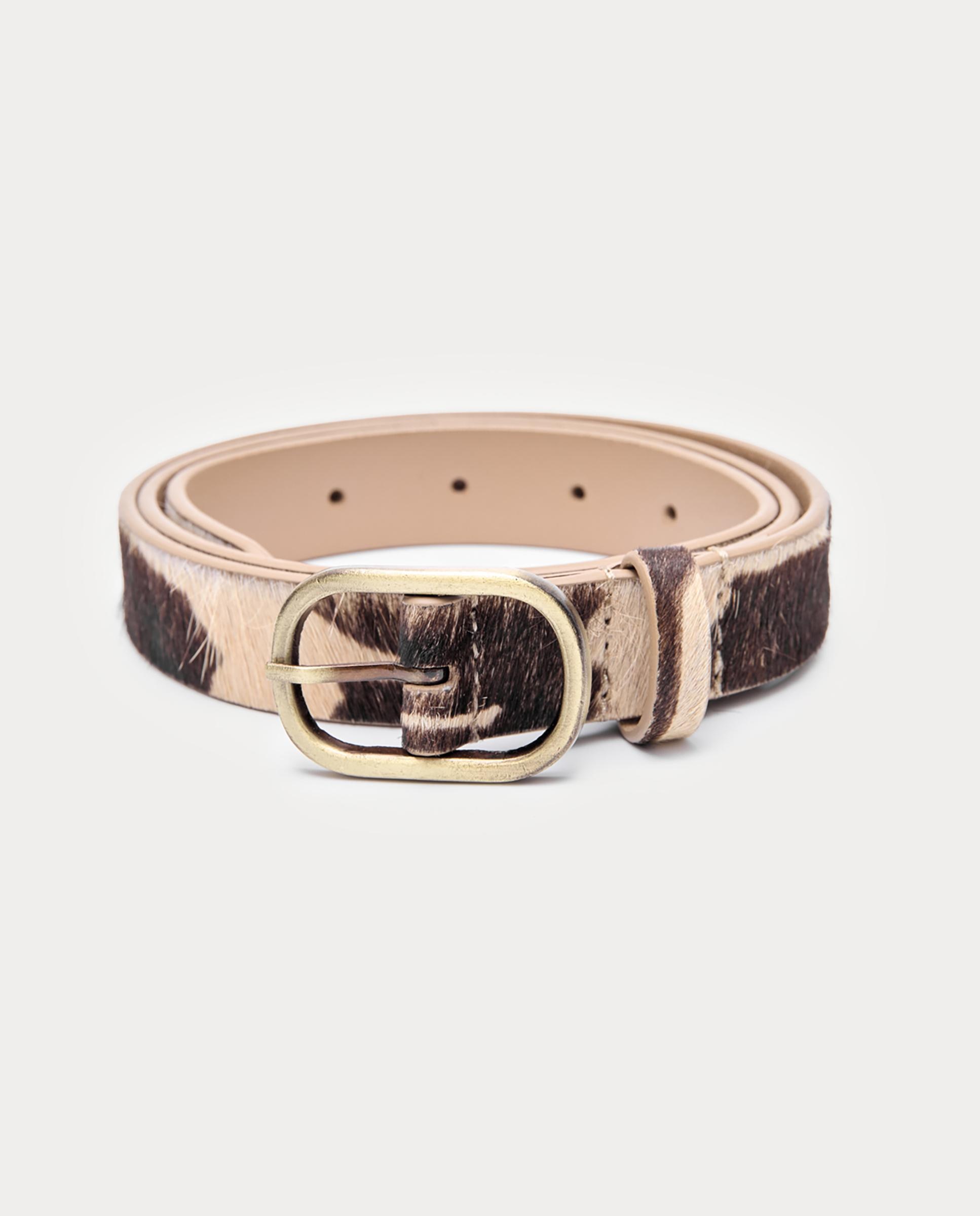 Cinturón de mujer de piel con estampado animal print