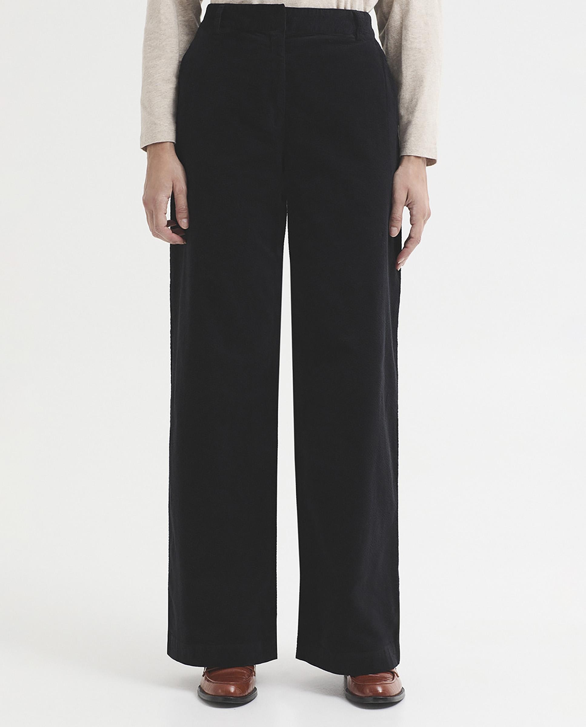 Pantalones rectos de mujer estilo sastre con cremallera oculta - Nice Things - Negro Negro-1
