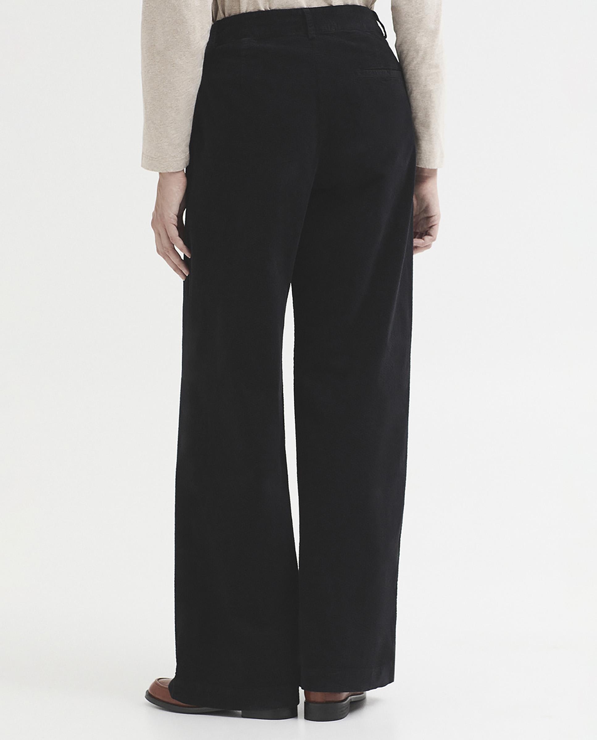 Pantalones rectos de mujer estilo sastre con cremallera oculta - Nice Things - Negro Negro-3
