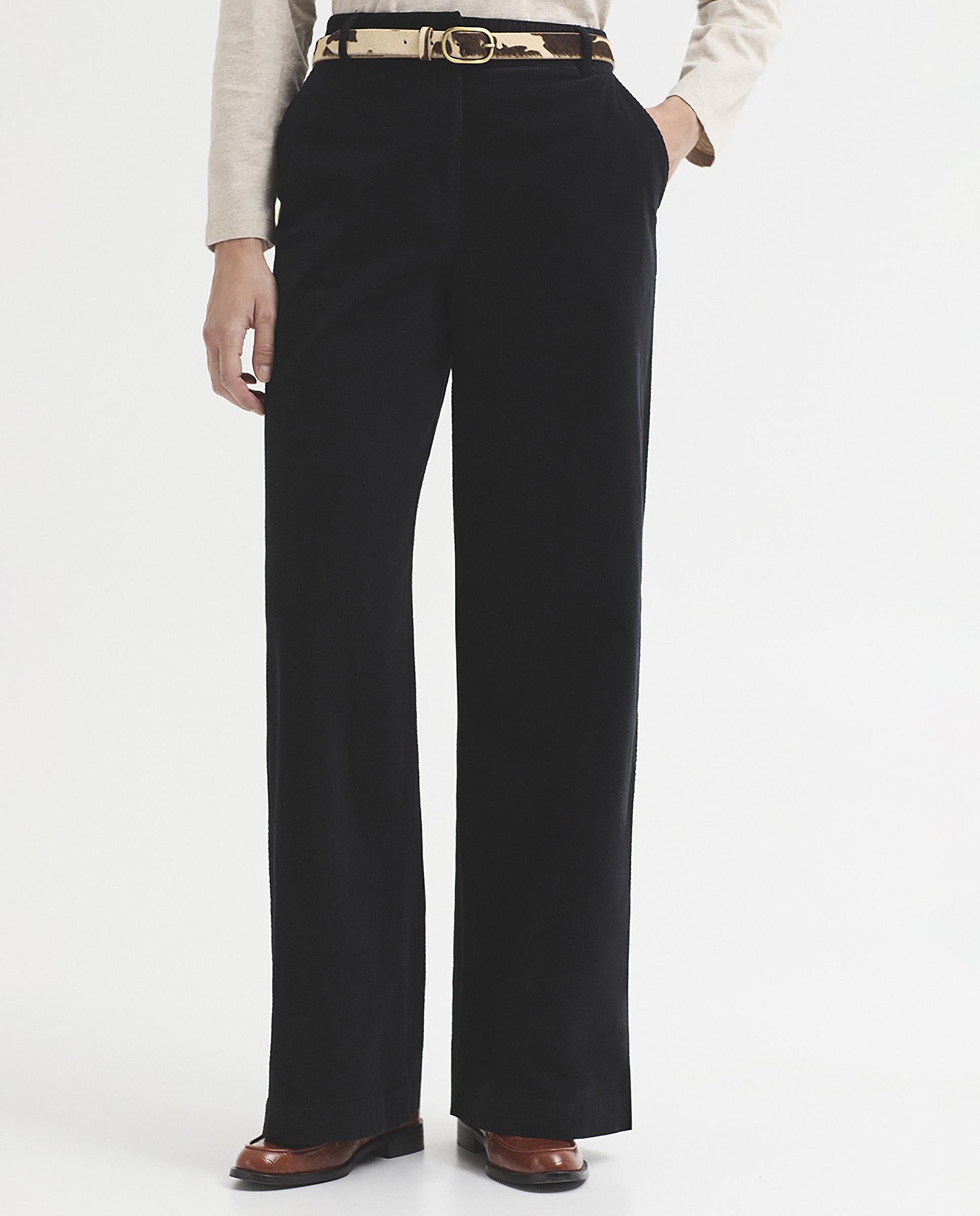 Pantalones rectos de mujer estilo sastre con cremallera oculta - Nice Things - Negro Negro-4
