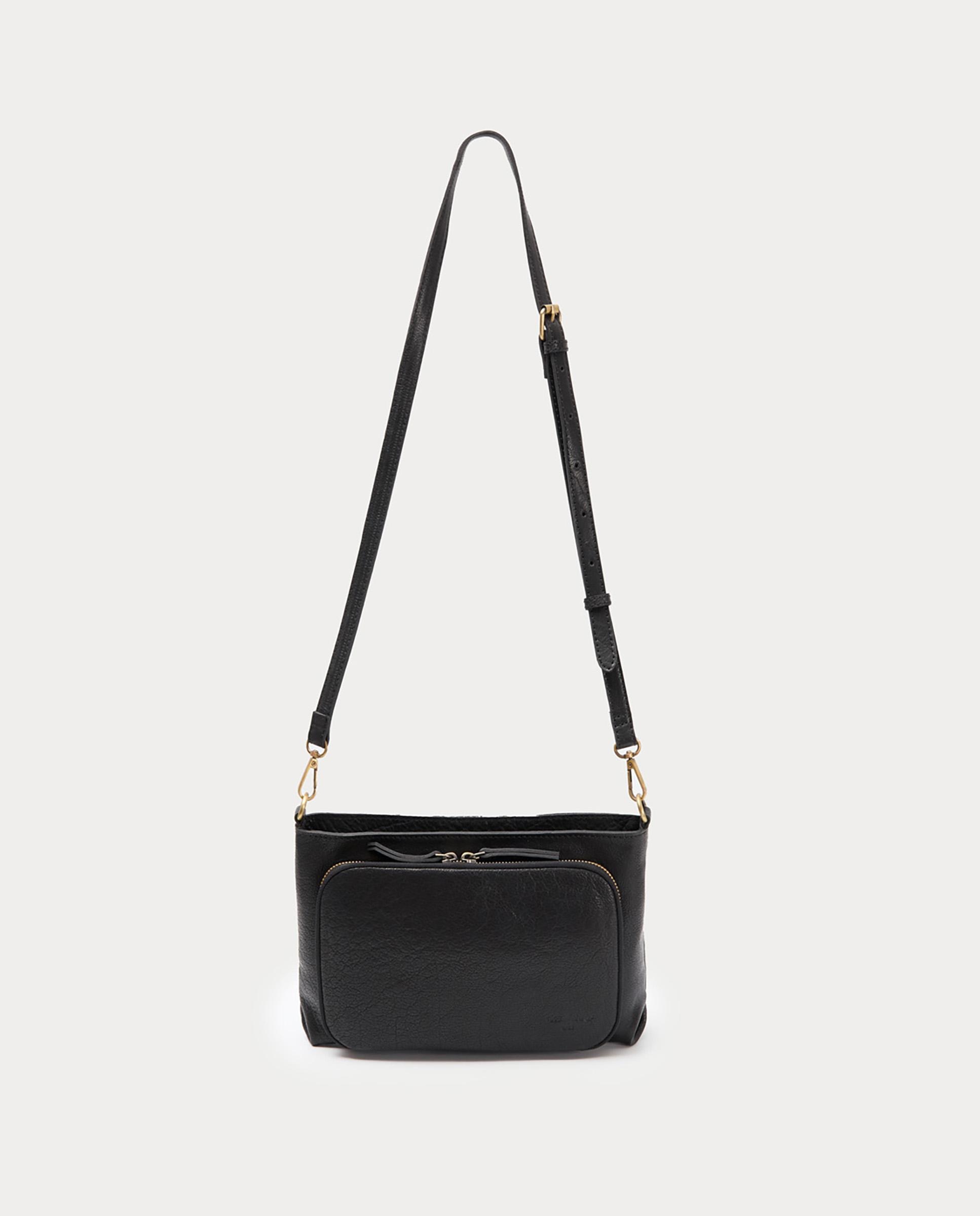 Bandolera de mujer 100% piel con logo grabado - Nice Things - Negro Negro-1