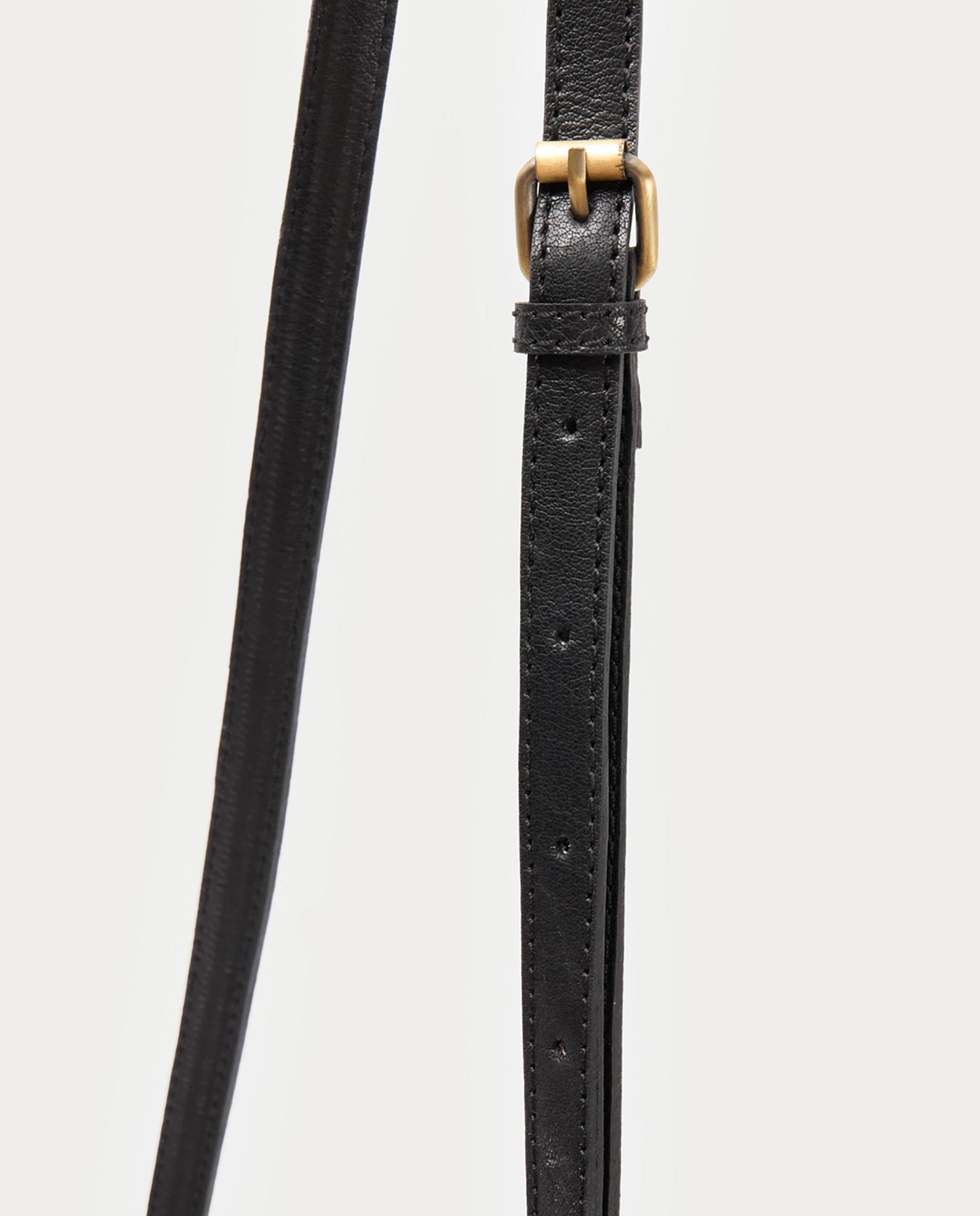 Bandolera de mujer 100% piel con logo grabado - Nice Things - Negro Negro-8
