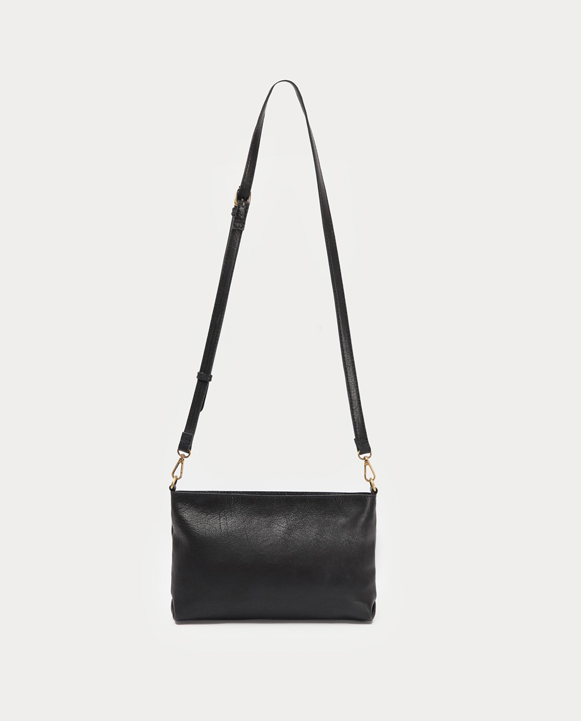 Bandolera de mujer 100% piel con logo grabado - Nice Things - Negro Negro-9
