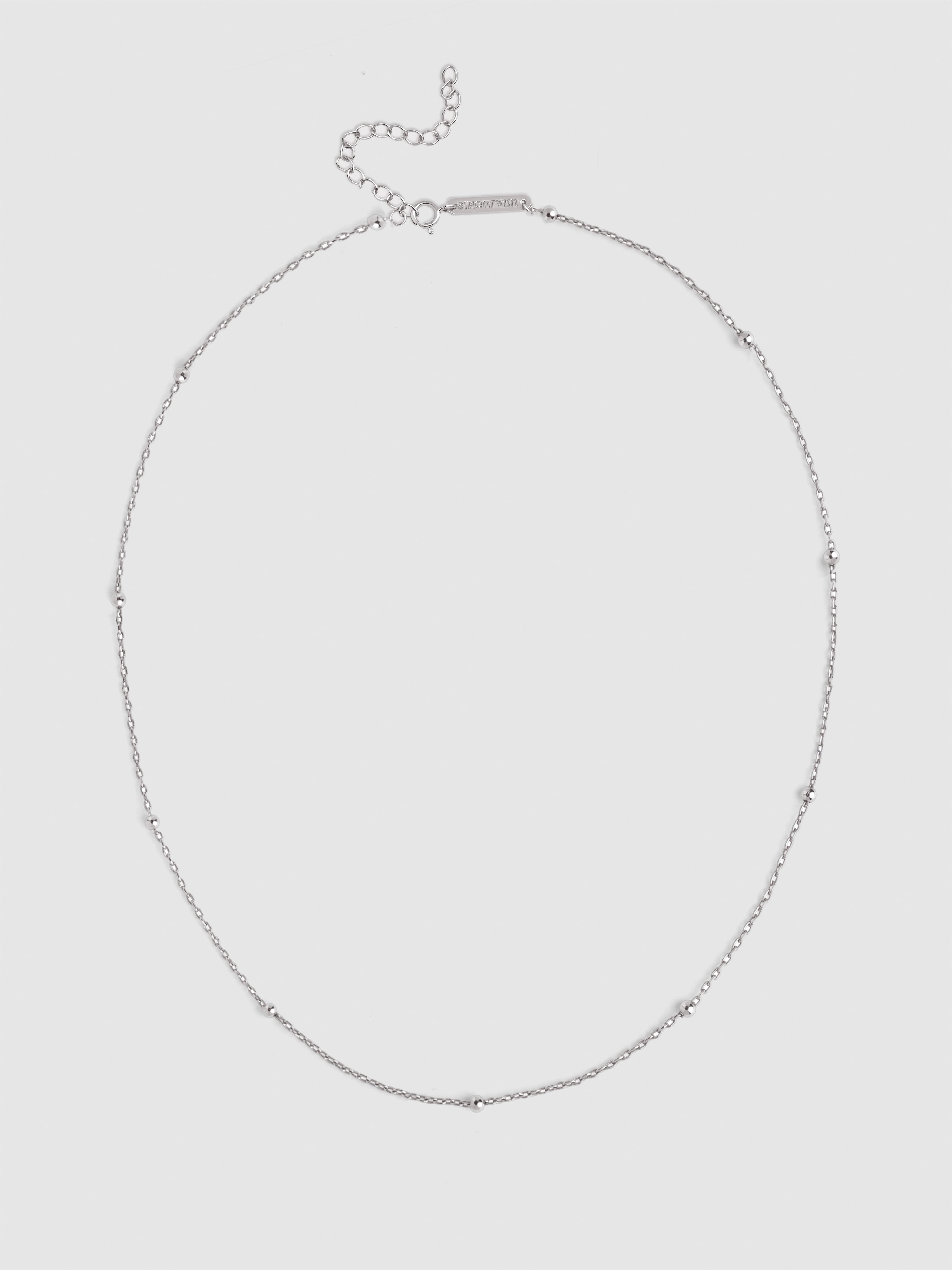 Imagen 4 de Collar dots de plata bañado en rodio 35+5cm - Plateado Plateado