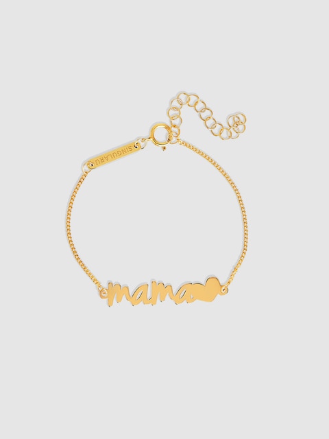 Imagen 0 de Pulsera Mamá Heart de plata bañada en oro