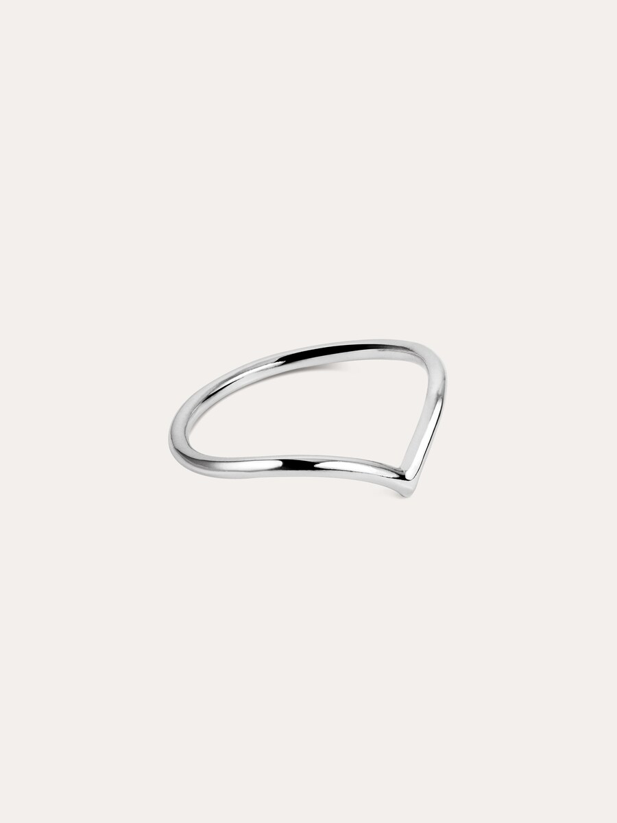 Anillo Peak de plata bañado en rodio Plata-1