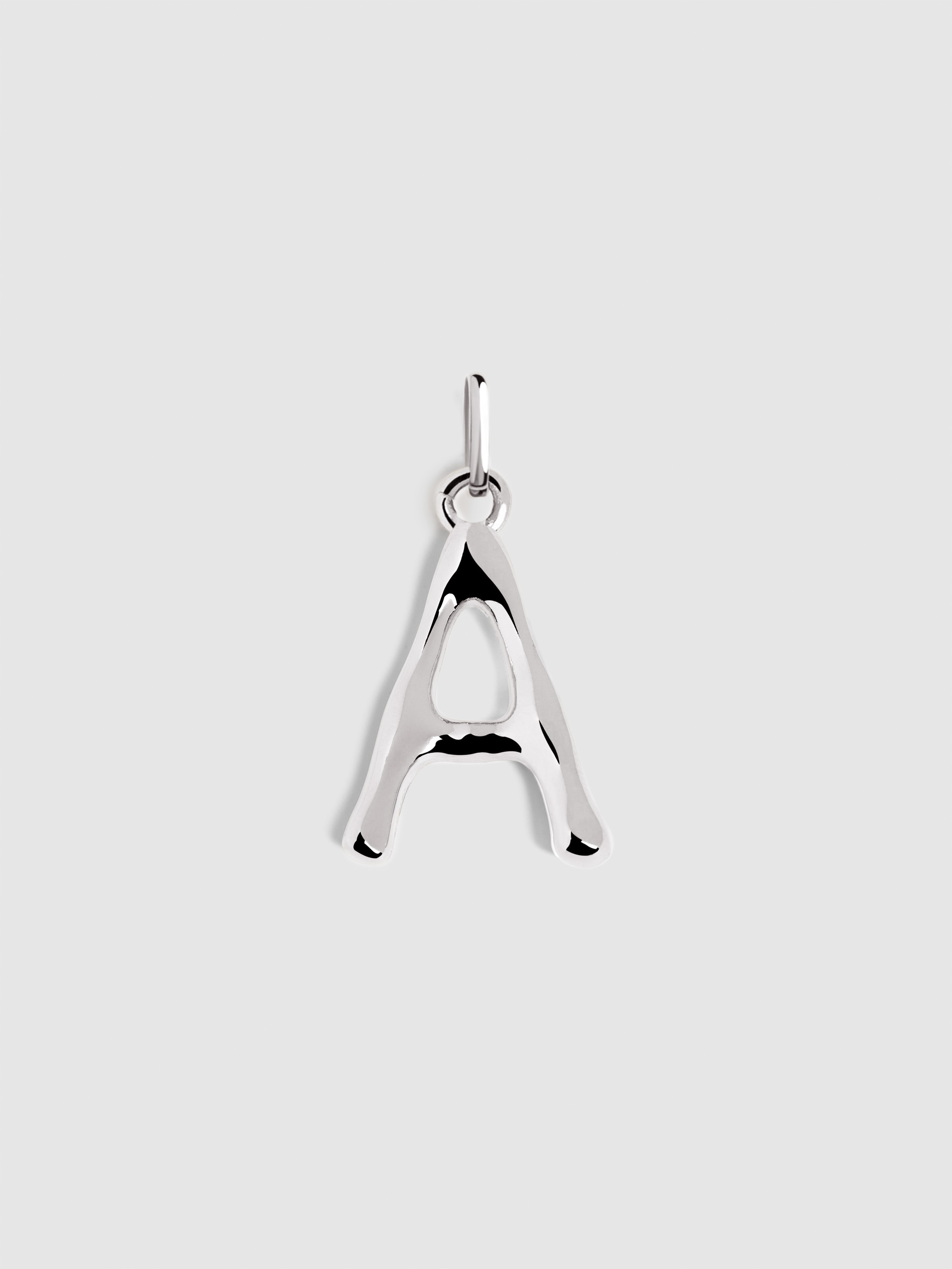 Charm letter xl de aleación de metales bañado en rodio inicial a - Singularu - Plateado Plateado-1