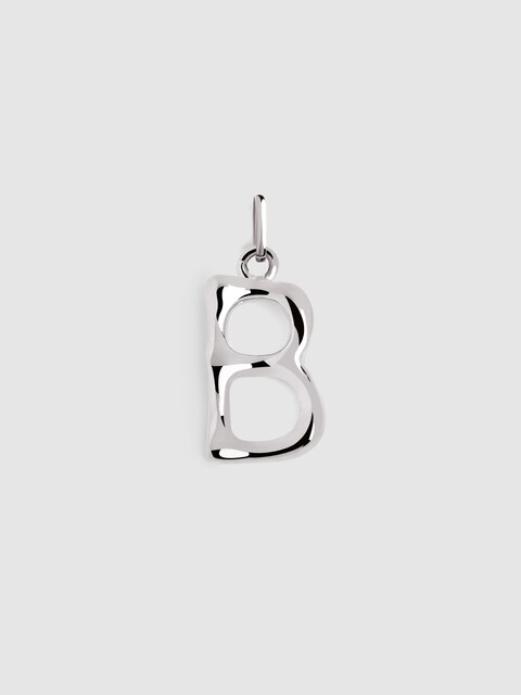 Imagen 0 de Charm Letter XL de aleación de metales bañado en rodio Letra B
