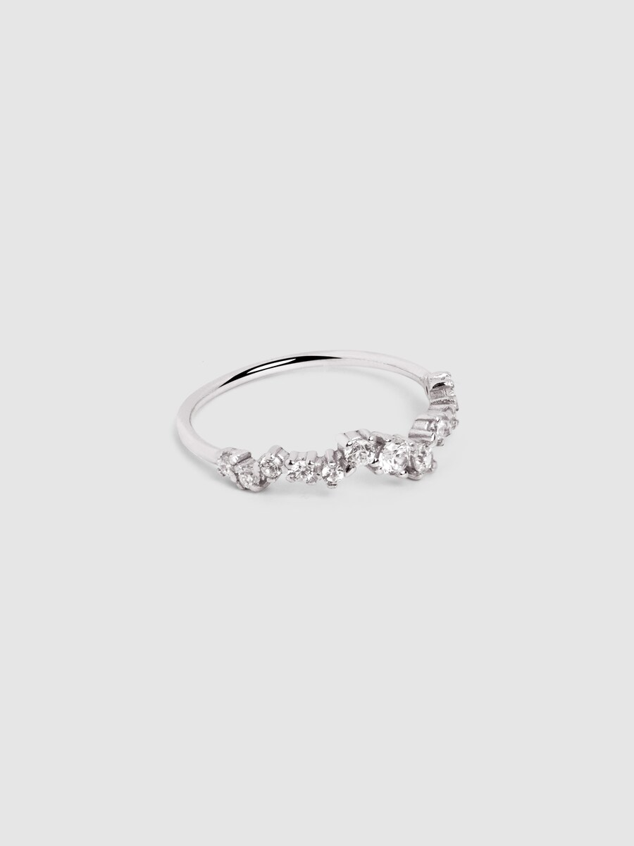 Anillo Estellar de plata bañado en rodio Plata-1