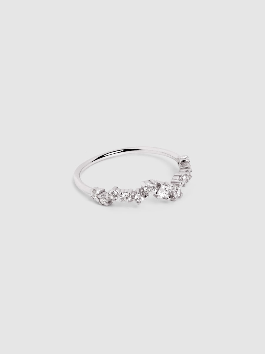 Anillo Estellar de plata bañado en rodio Plata-1