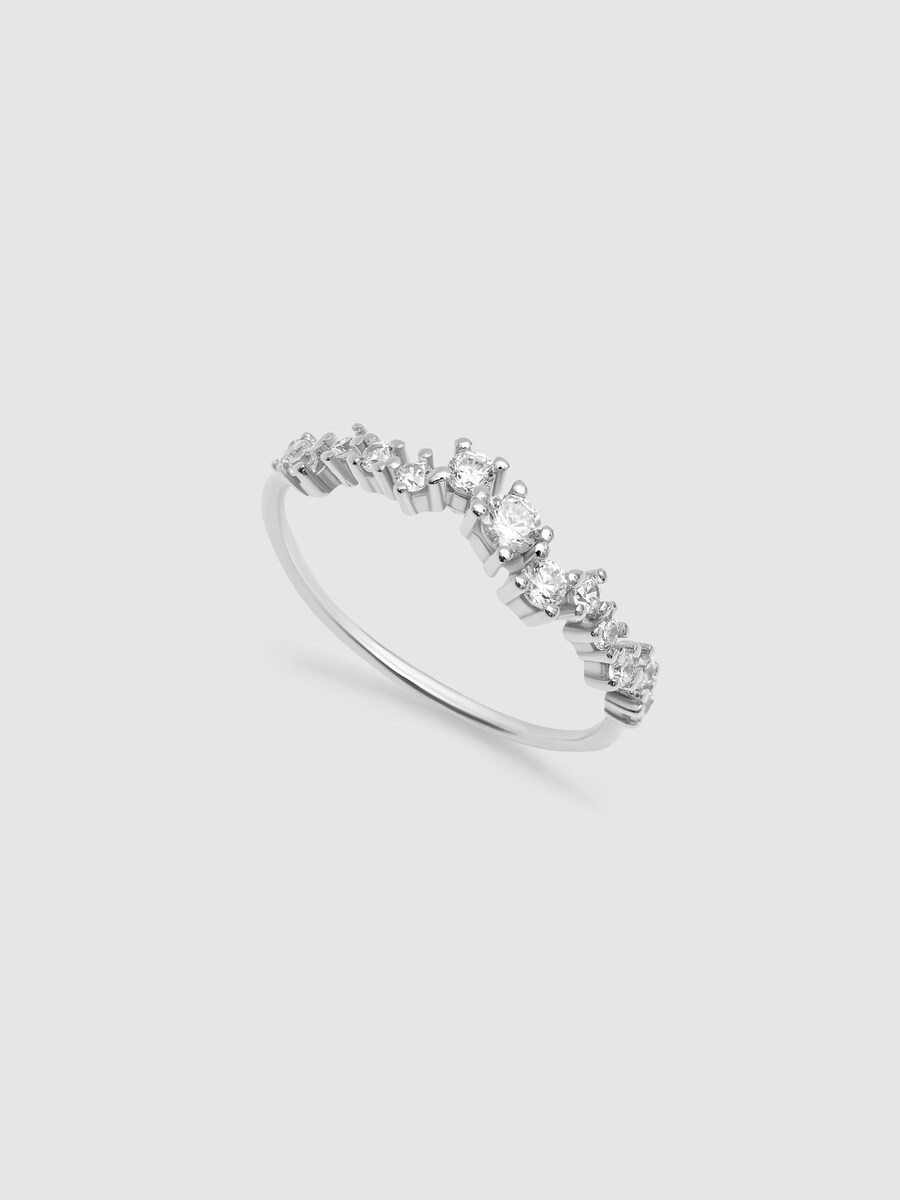 Anillo Estellar de plata bañado en rodio Plata-3