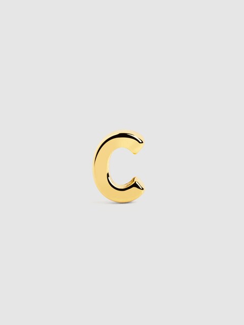 Imagen 0 de Piercing Letter de plata bañada en oro Letra C