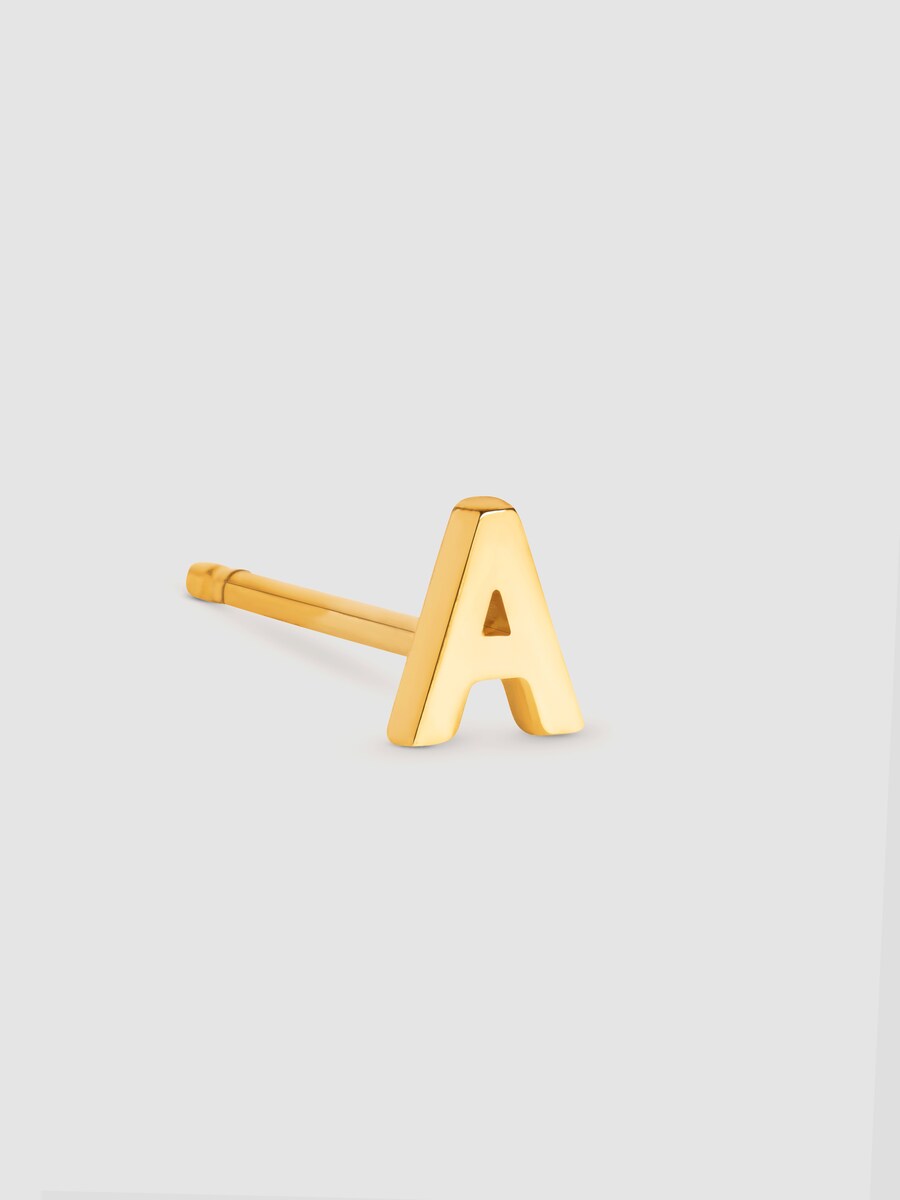 Piercing Letter de plata bañado en oro inicial P Oro-3