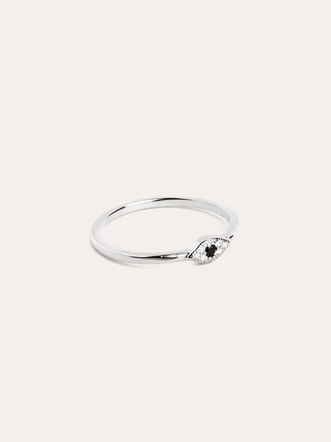 Imagen 0 de Anillo Ojo de Horus de plata bañado en rodio