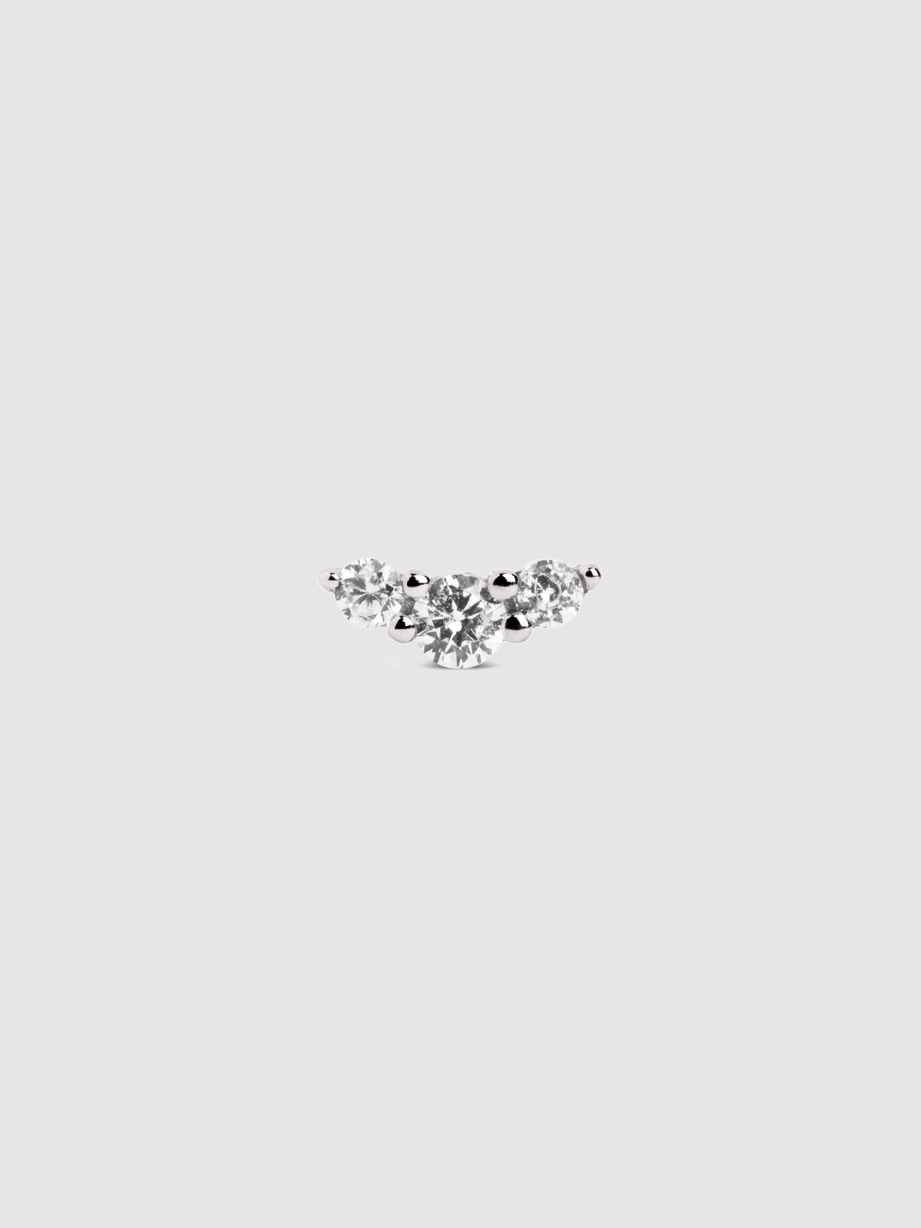 Imagen 1 de Piercing freesia spark de plata bañado en rodio - Plateado Plateado