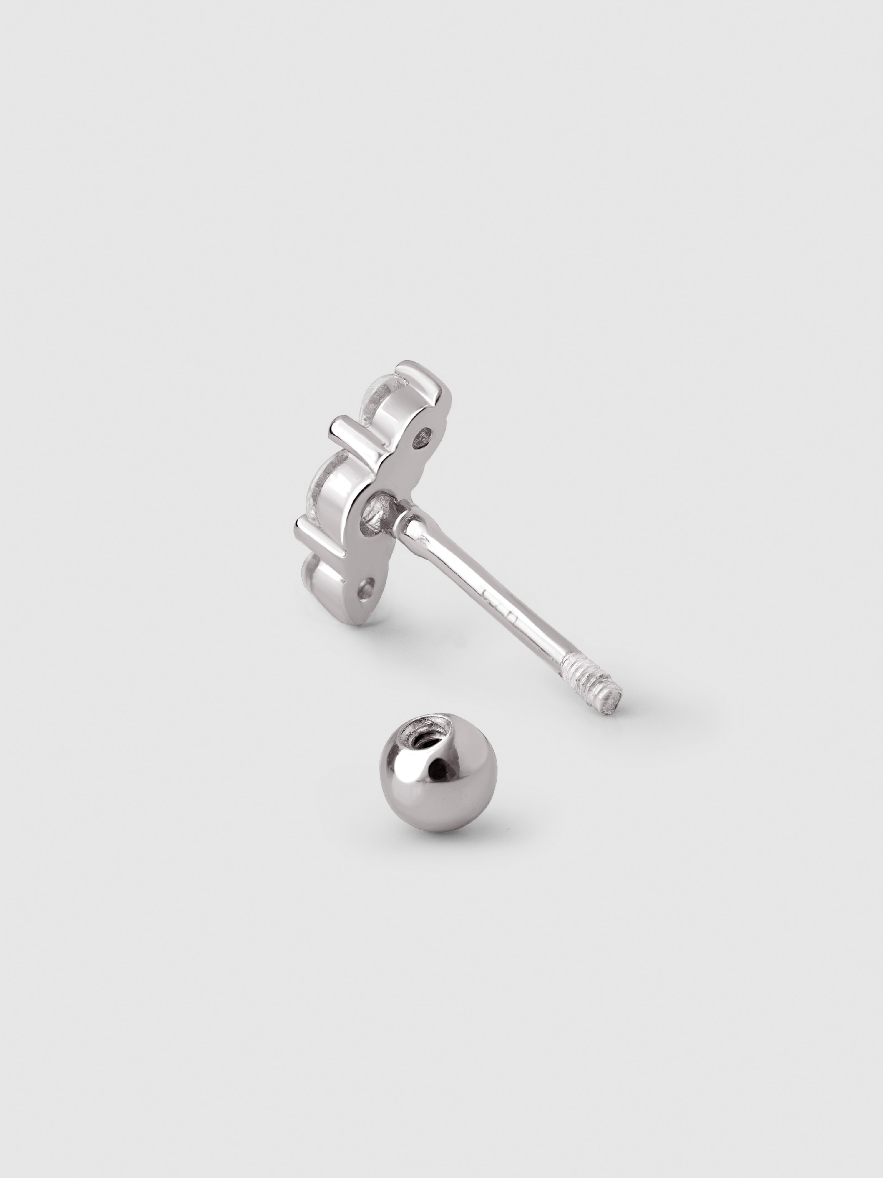Imagen 3 de Piercing freesia spark de plata bañado en rodio - Plateado Plateado