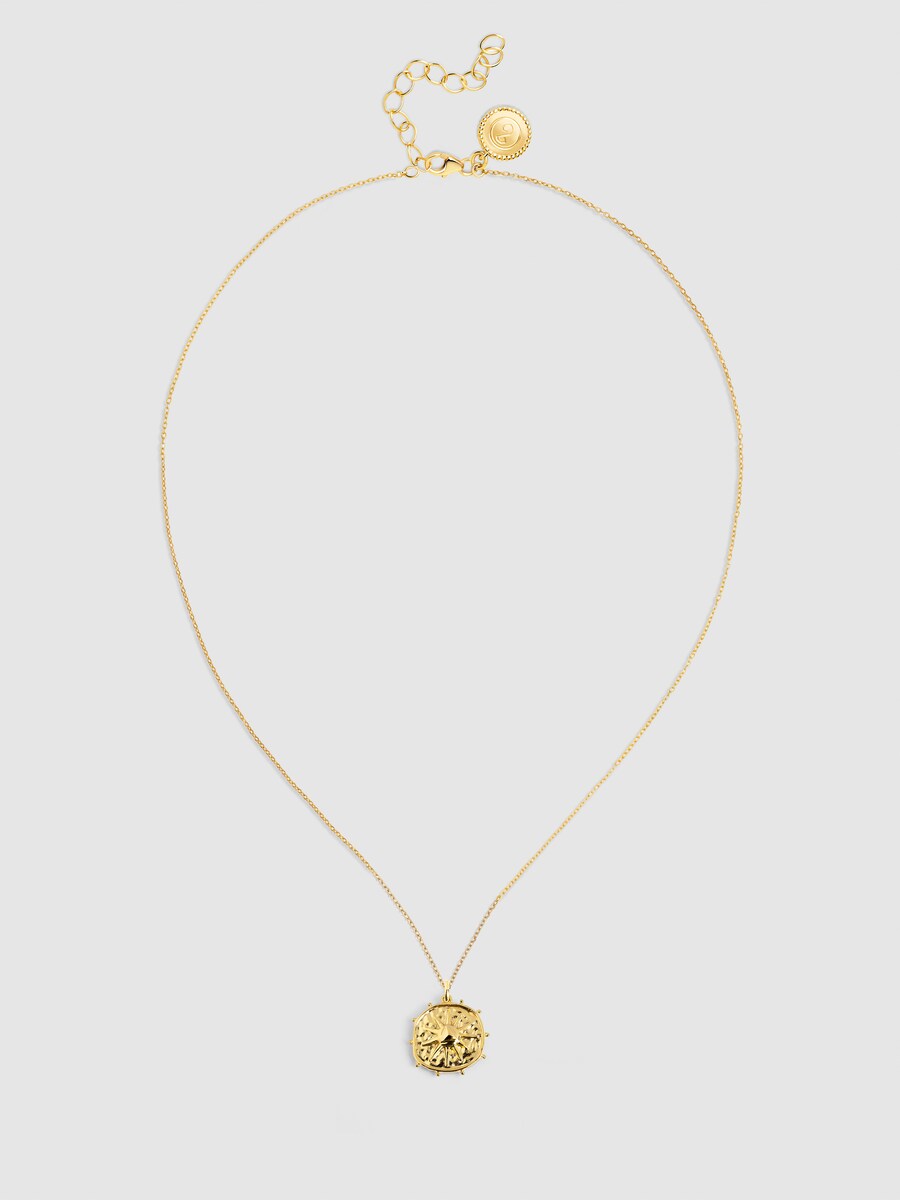Collar Solstice Sun de aleación de metales bañado en oro Oro-3
