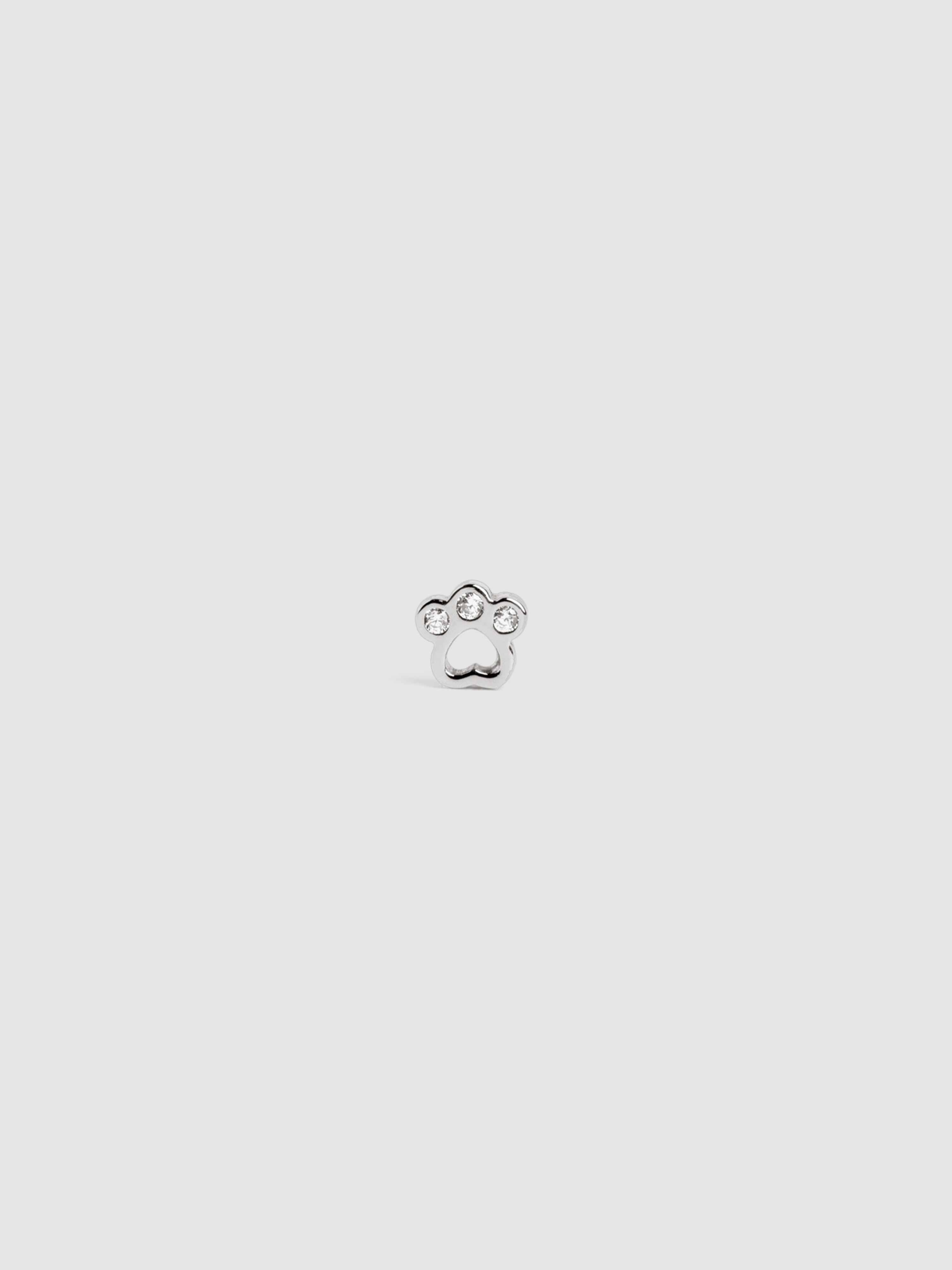 Imagen 4 de Piercing mini paw de plata bañado en rodio - Plateado Plateado