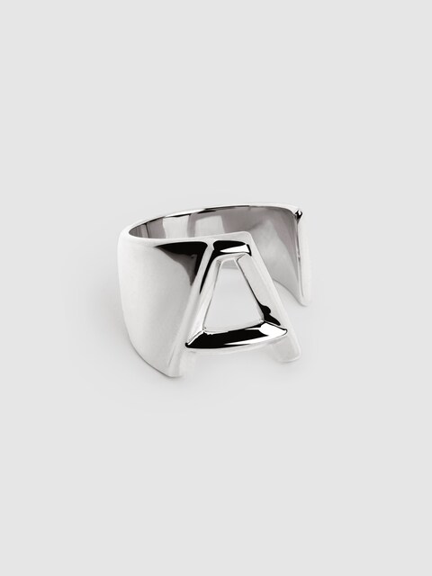 Imagen 0 de Anillo Personalizado Letter Signet de aleación de metales bañado en rodio Letra N