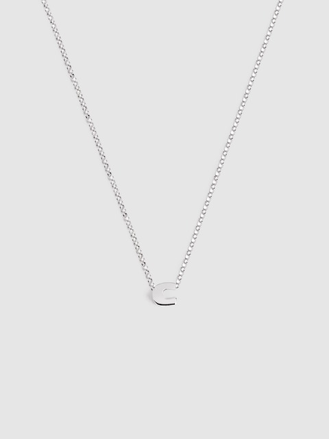 Imagen 0 de Collar Personalizado Single Letter de plata bañada en rodio Letra C