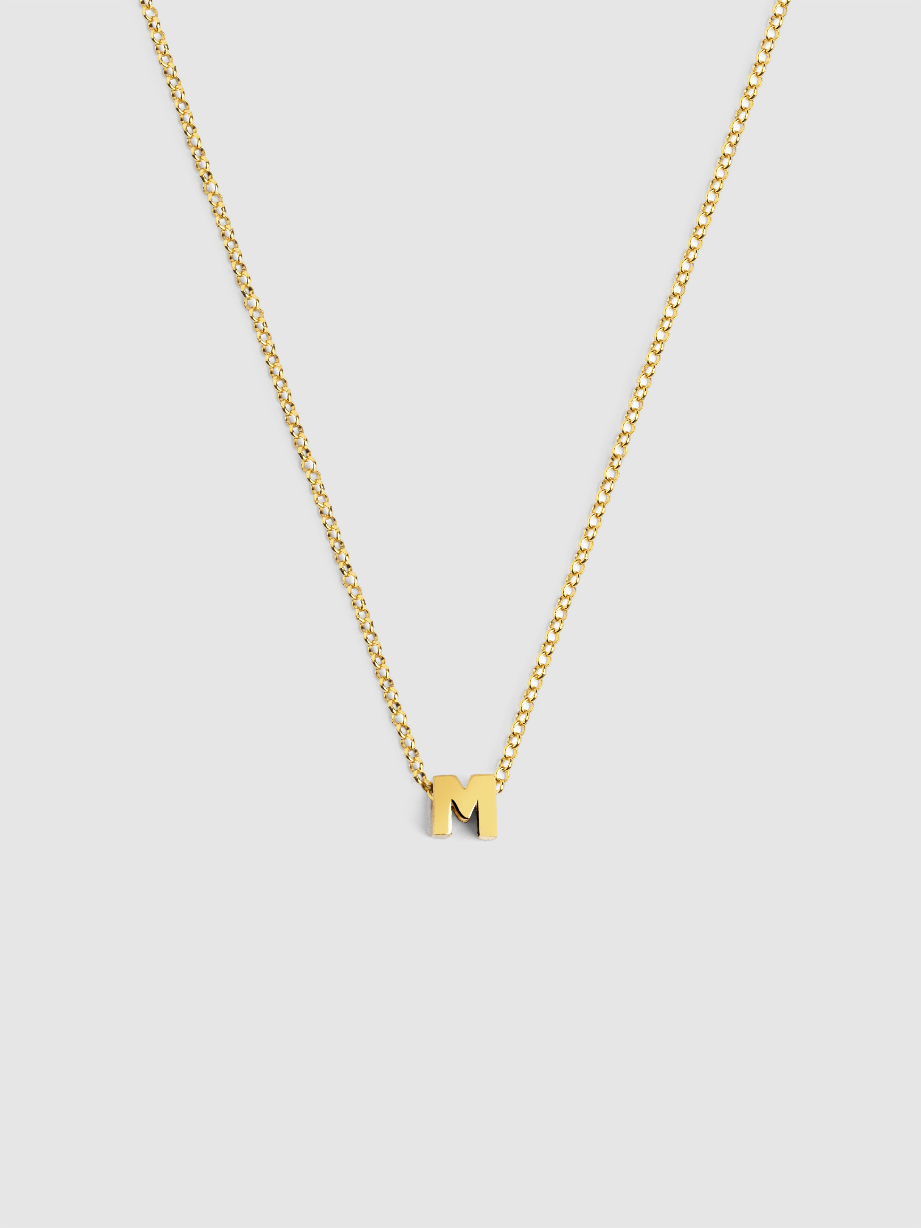 Collar personalizado single letter de plata bañada en oro - Singularu - m - Dorado Dorado-1
