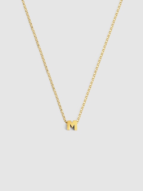 Imagen 0 de Collar Personalizado Single Letter de plata bañado en oro  inicial M