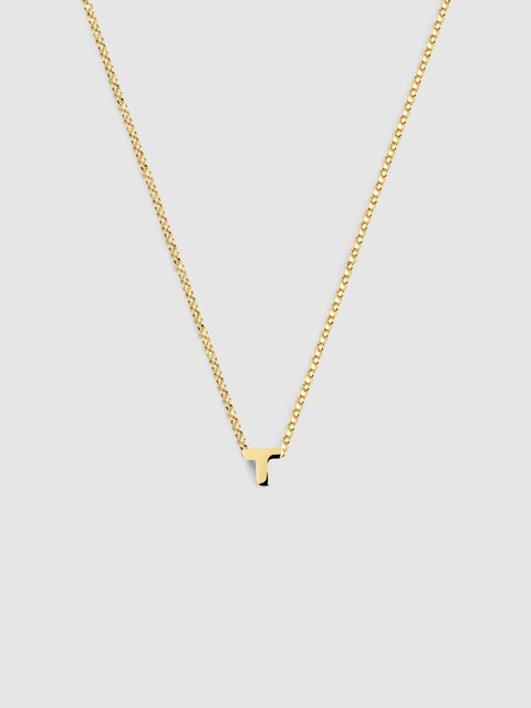 Imagen 0 de Collar Personalizado Single Letter de plata bañado en oro  inicial T