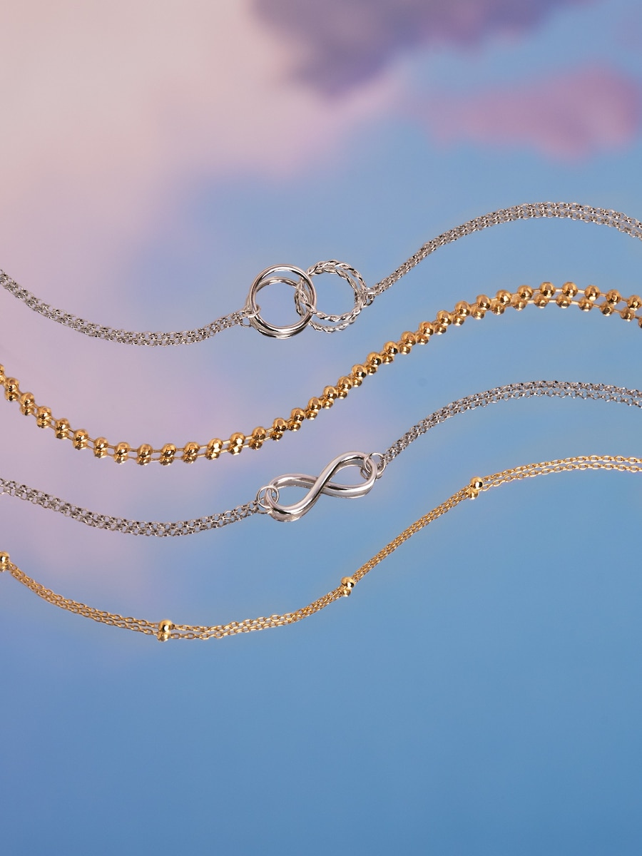 Pulsera Circles Twist de aleación de metales bañada en rodio Plateado-5