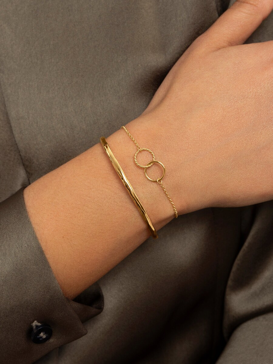 SINGULARU - Collana Circles Twist. Pendente Con Cerchi In Ottone Con