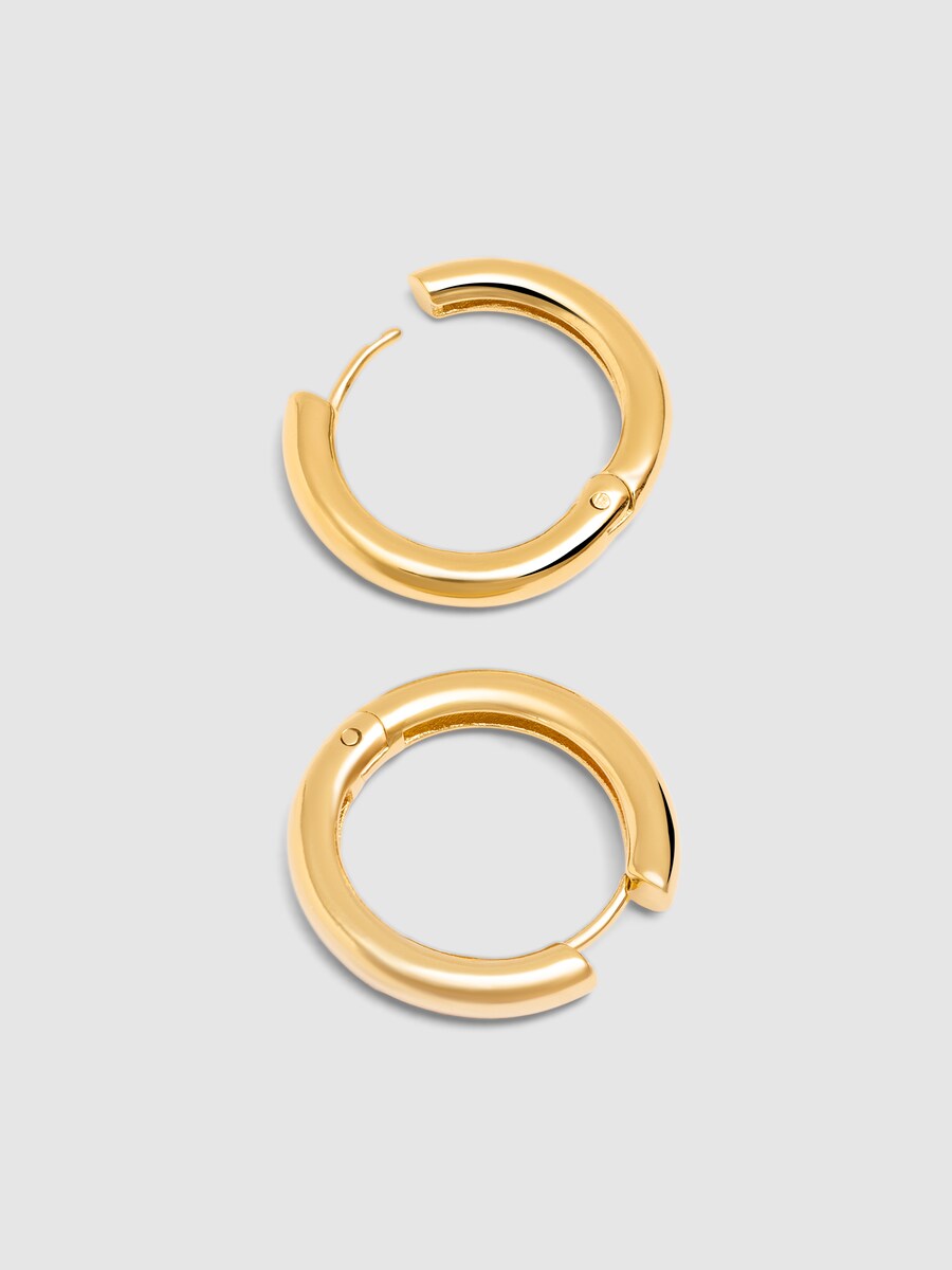 Pendientes aro Carmen M aleación de metales bañados en oro Dorado-4