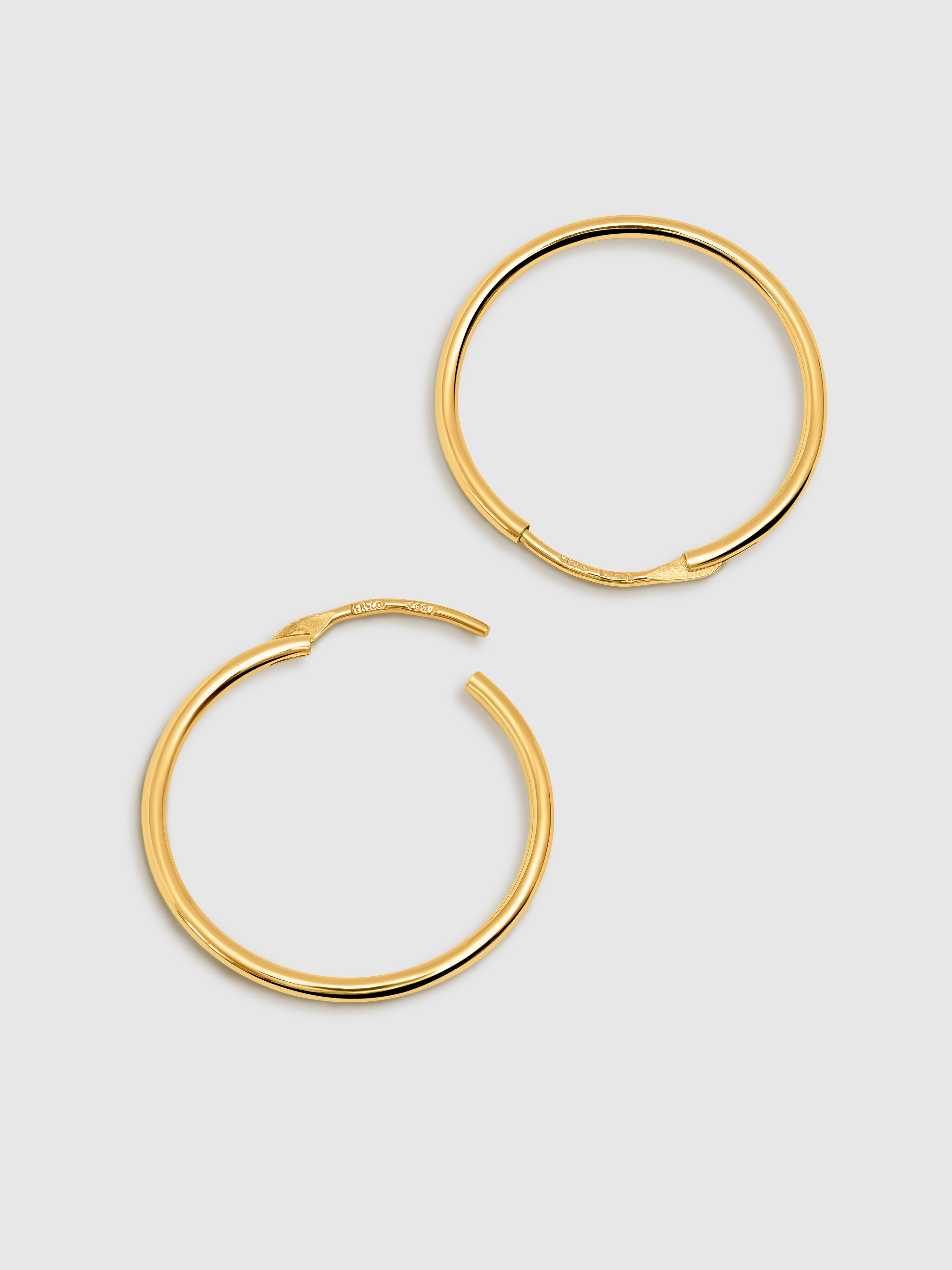 Pendientes aro ana m de plata bañados en oro - Singularu - Dorado Dorado-3