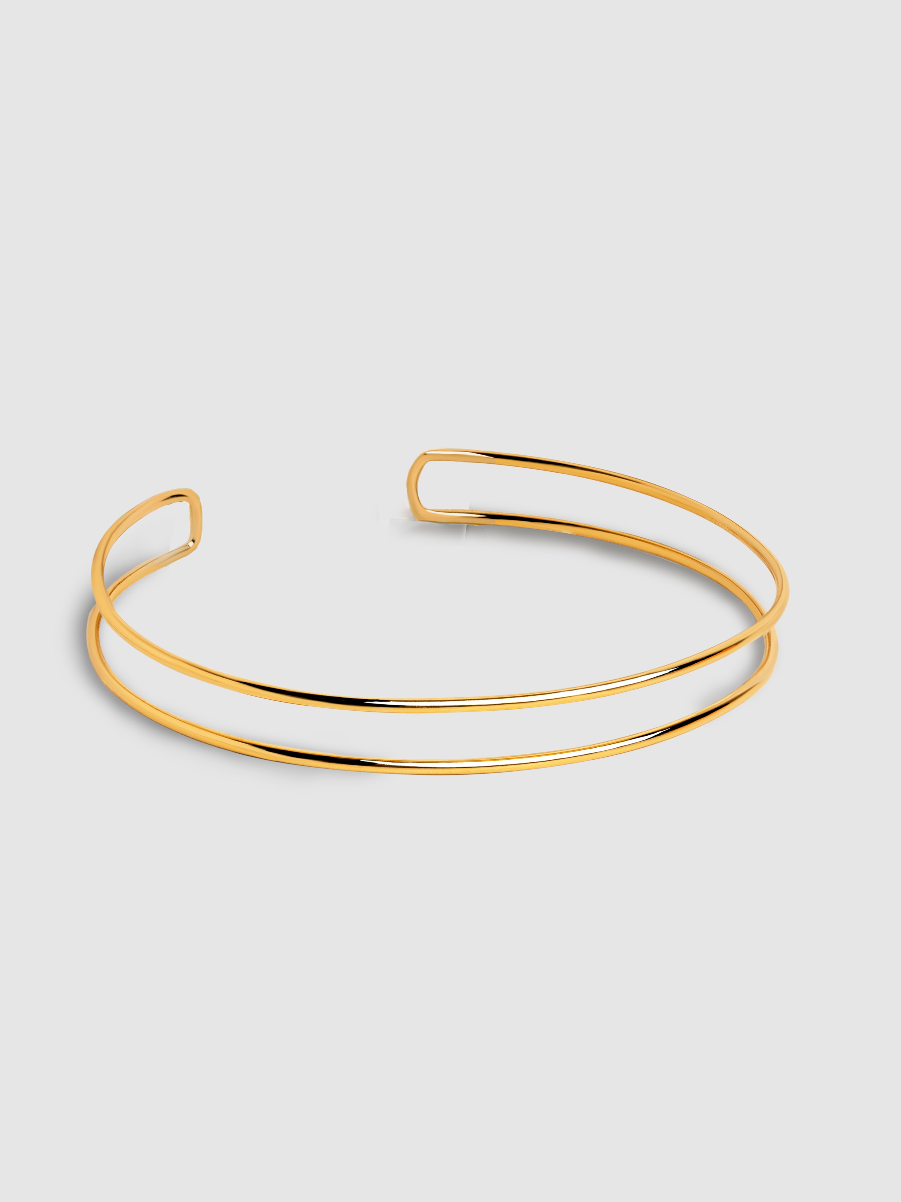 Chokers double ring de aleación de metales bañados en oro - Singularu - Dorado Dorado-1