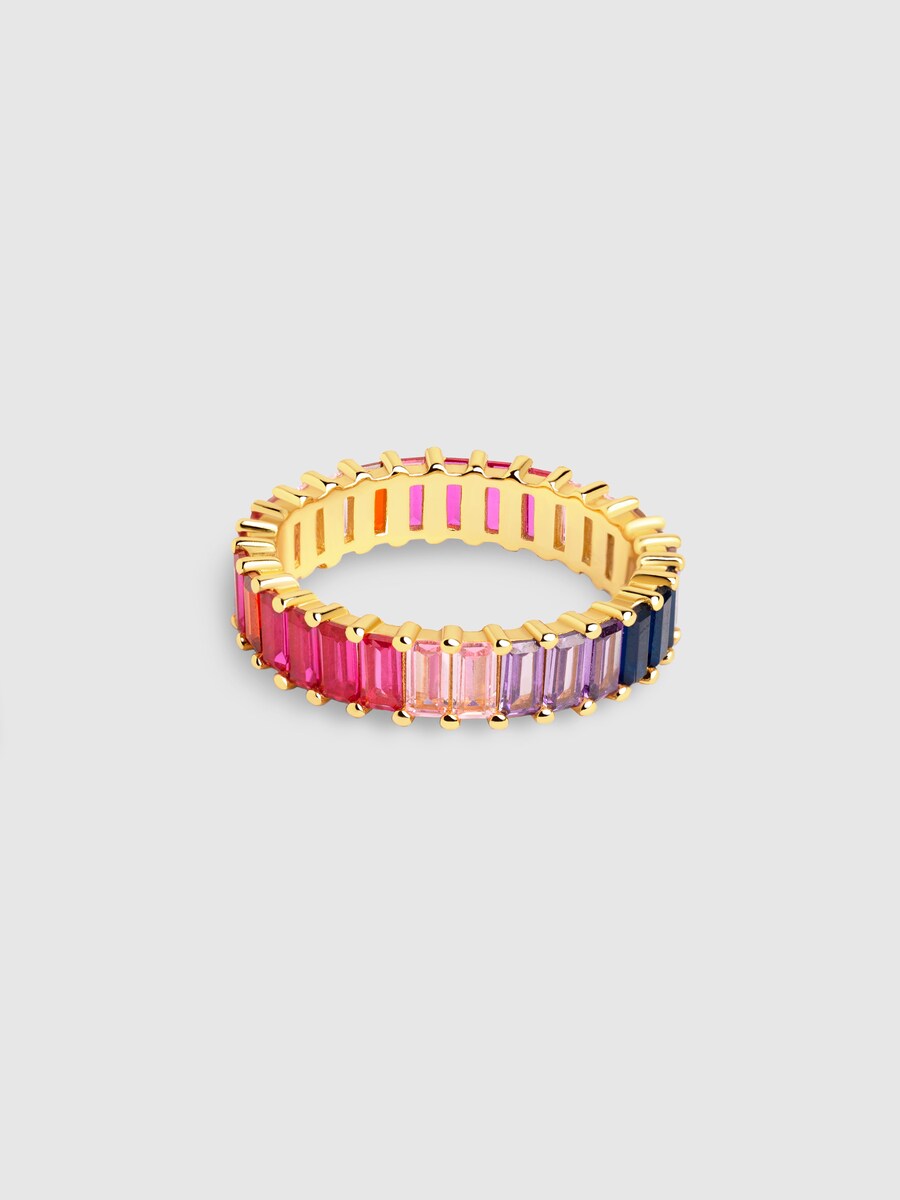Anillo Sia Berries de plata bañado en oro Multicolor-1