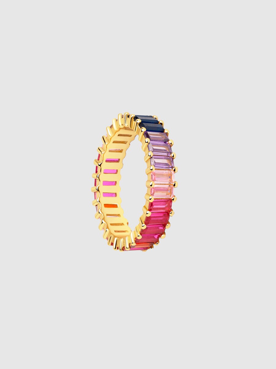 Anillo Sia Berries de plata bañado en oro Multicolor-3