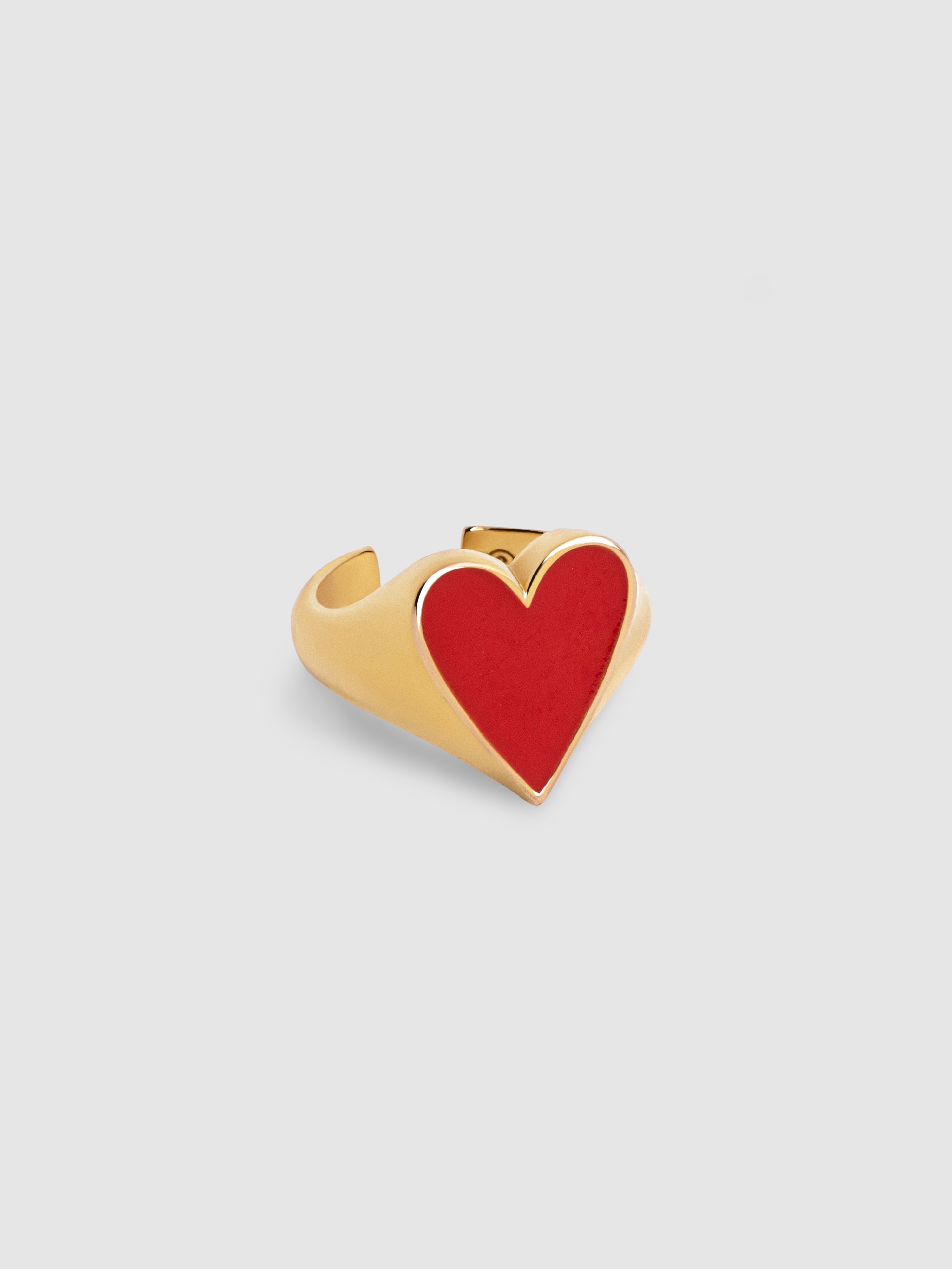 Anillo lovely heart red aleación de metales bañado en oro - Singularu - Rojo Rojo-1