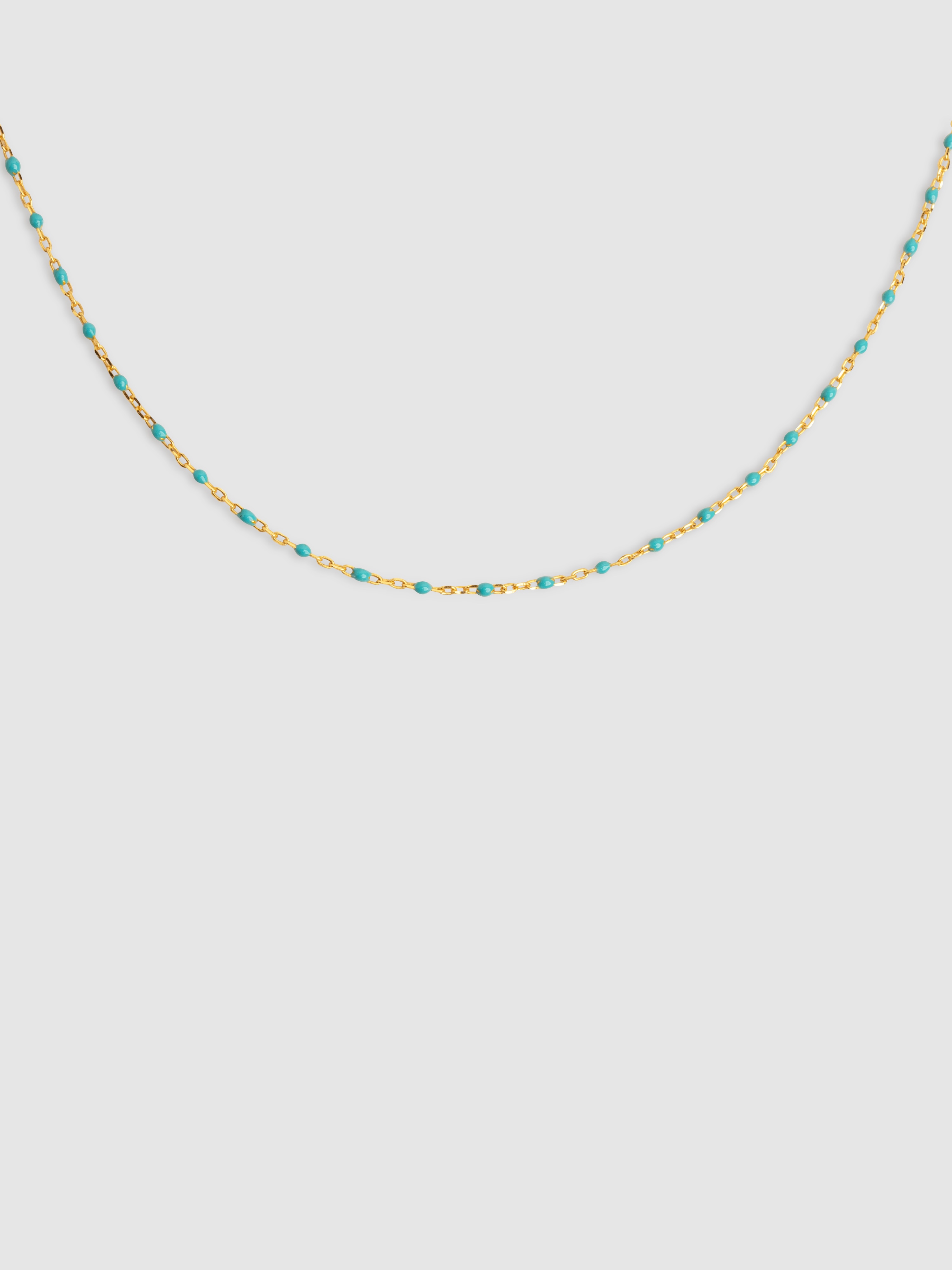 Imagen 0 de Collar dots turquoise enamel de plata bañado en oro Azul Turquesa
