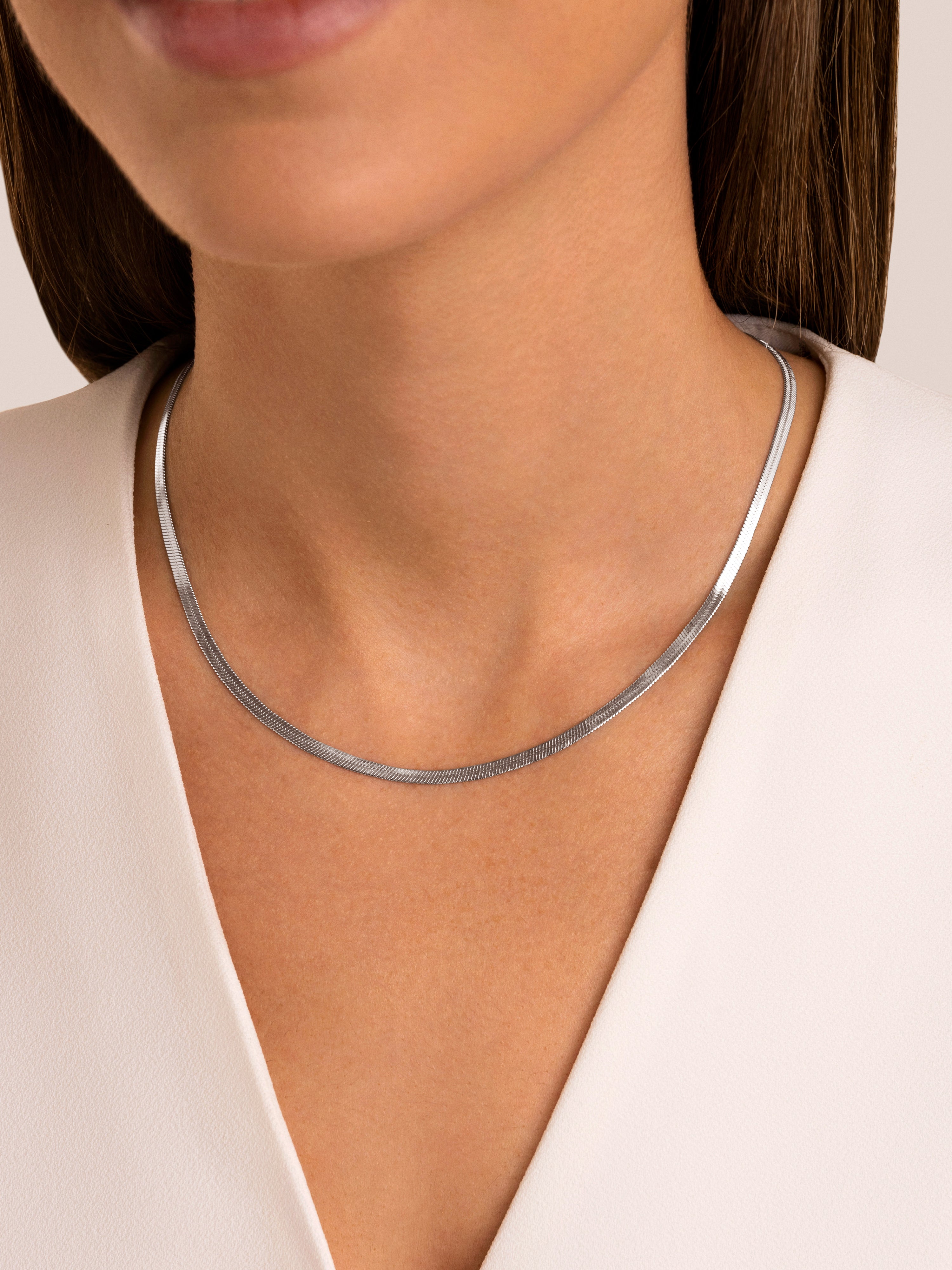 Collar lisse s de acero - Singularu - Plateado Plateado-3