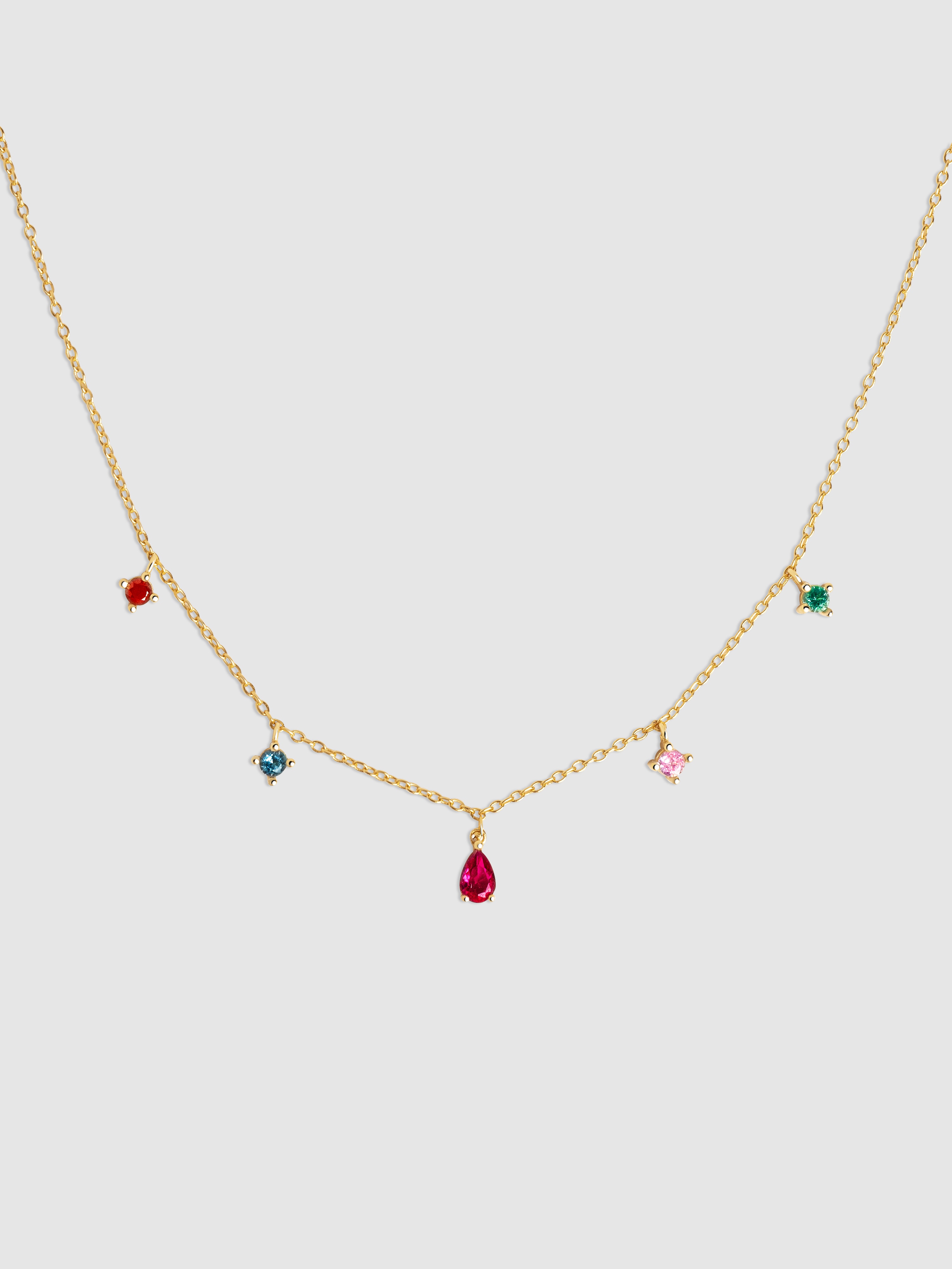 Imagen 0 de Collar cascade colors de plata bañada en oro Multicolor
