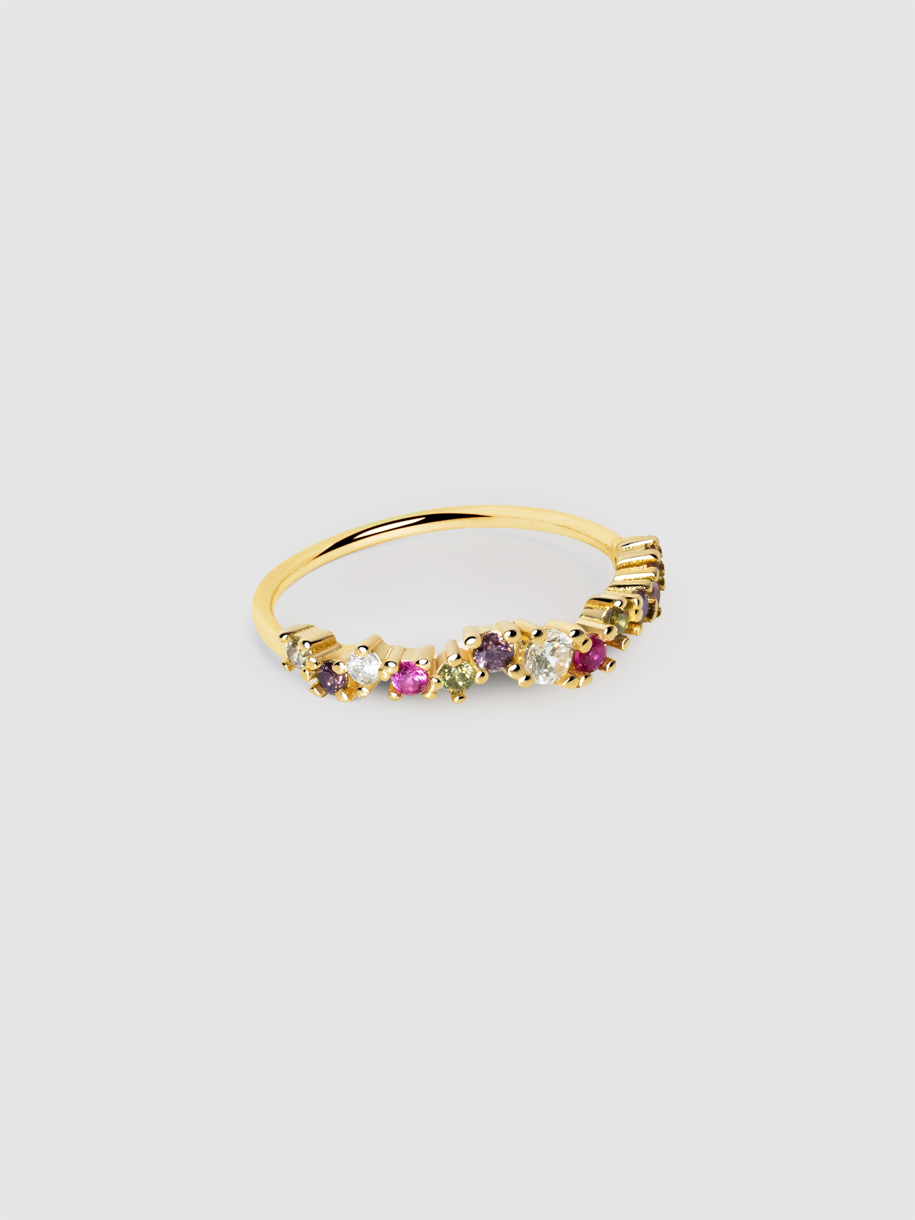 Imagen 1 de Anillo estellar colors de plata bañada en oro - Multicolor Multicolor