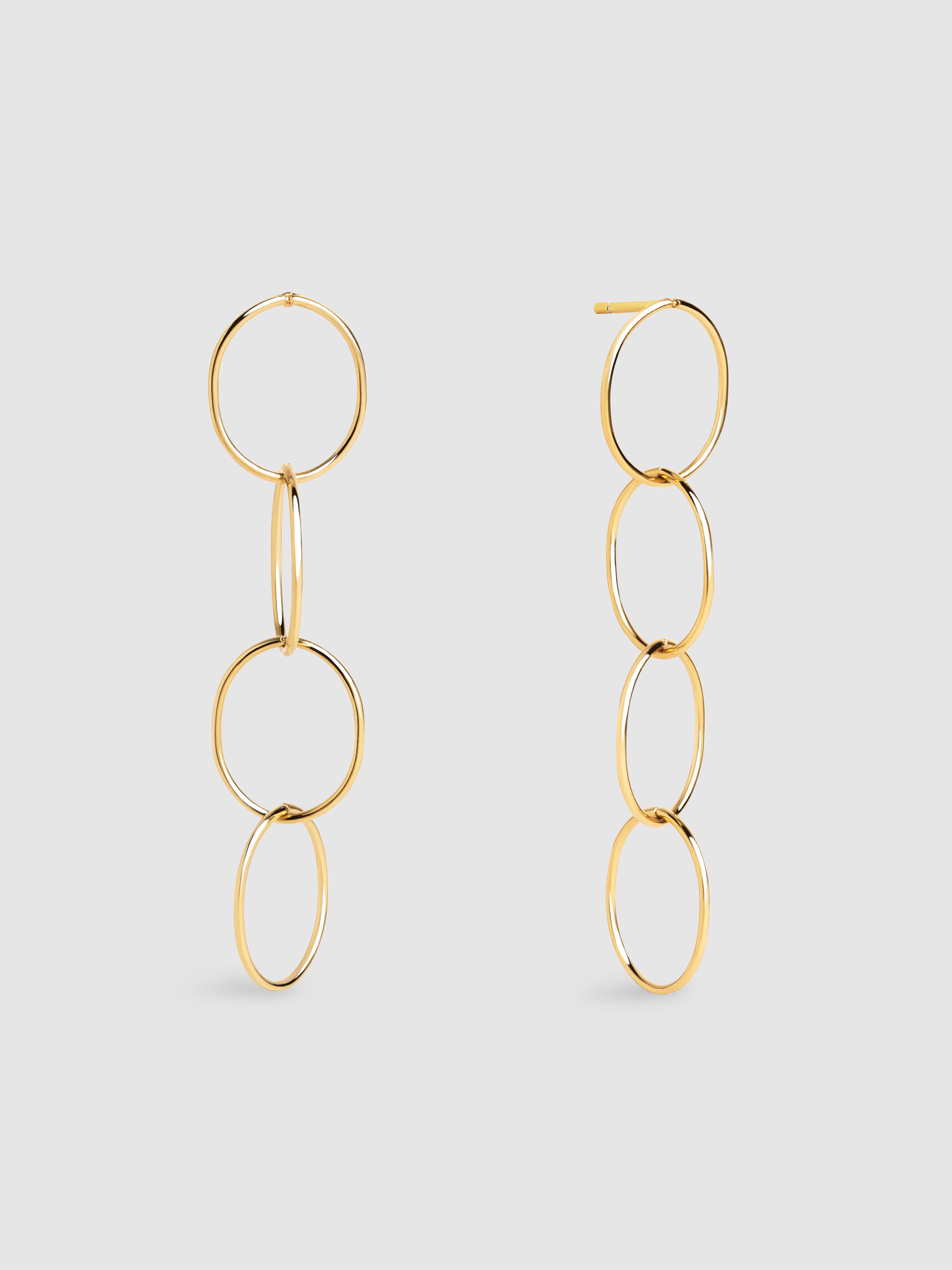 Pendientes circles & circles de aleación de metales bañados en oro - Singularu - Dorado Dorado-1
