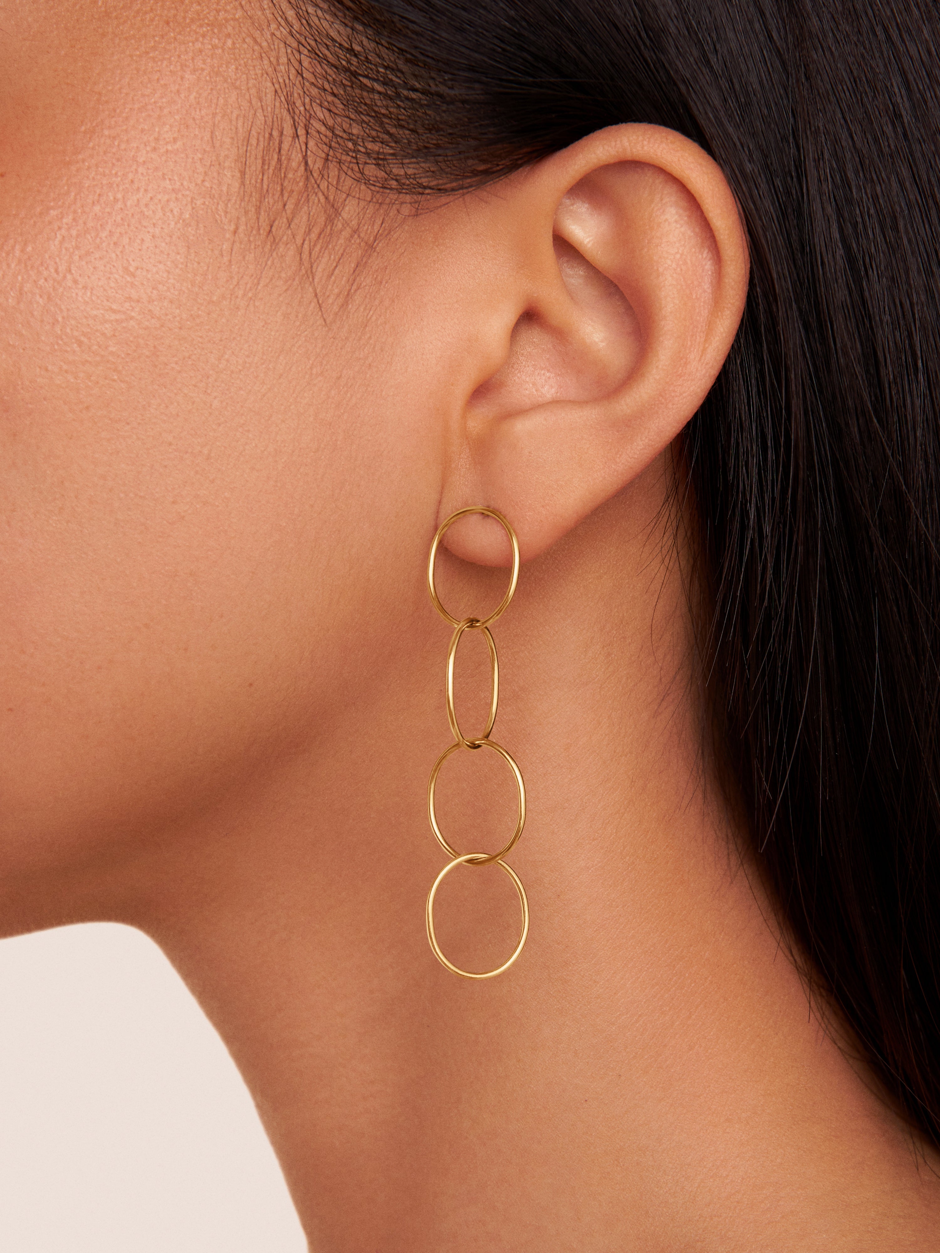 Pendientes circles & circles de aleación de metales bañados en oro - Singularu - Dorado Dorado-3