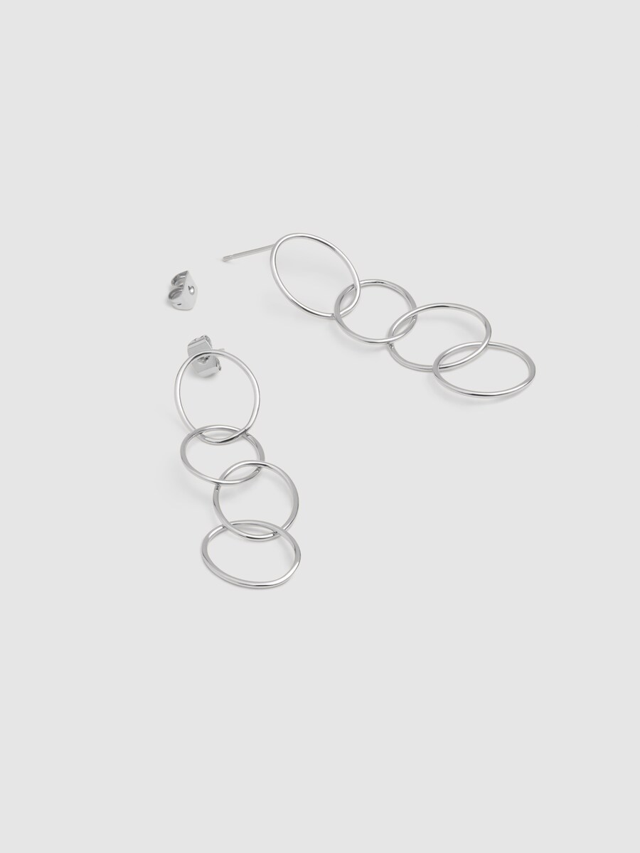 SINGULARU Orecchini A Cerchio Circles & Circles – Ottone Placcato Oro 18Kt O Rodio, Chiusura A Pressione