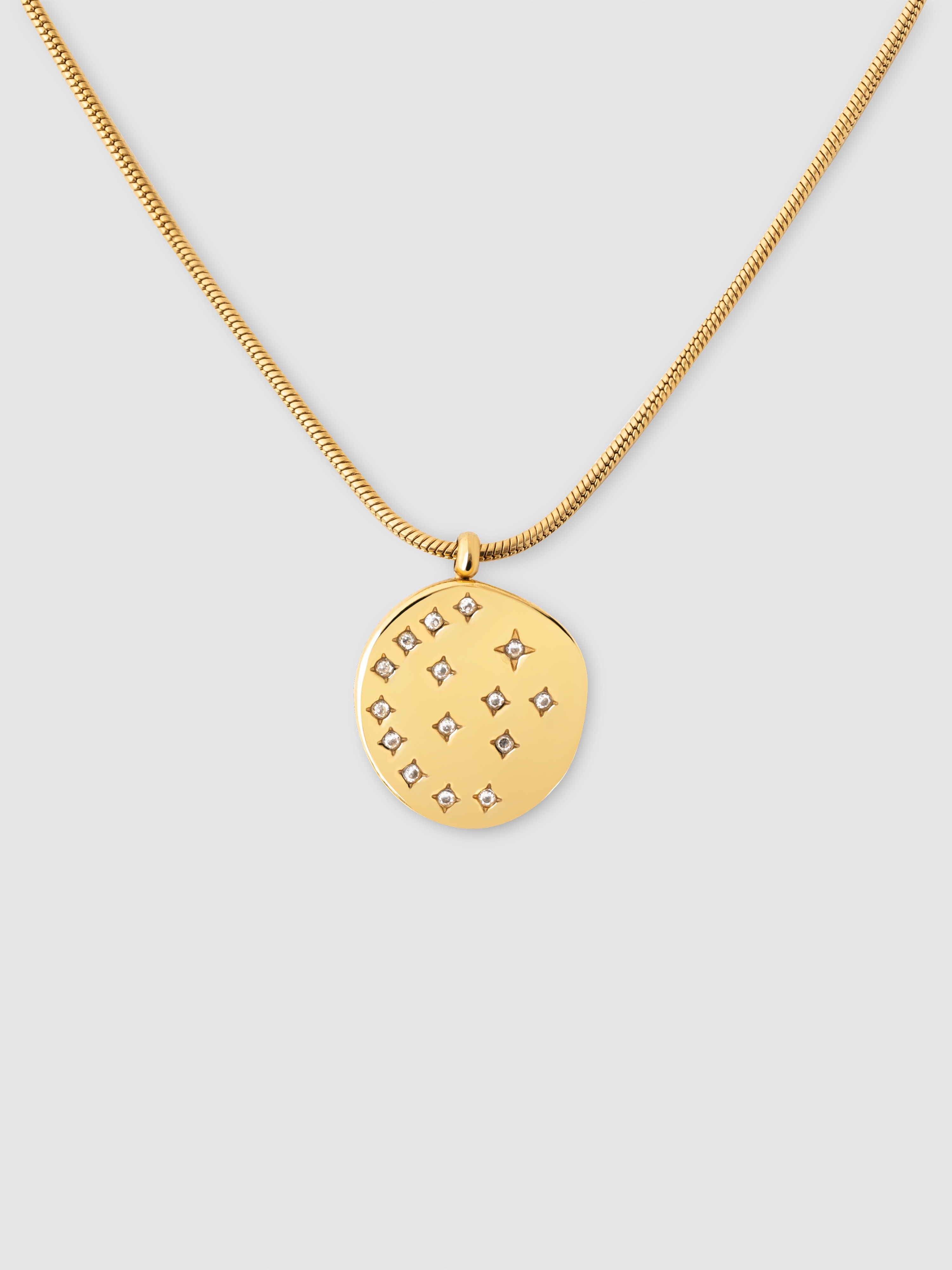 Imagen 0 de Collar bling de acero bañado en oro Dorado