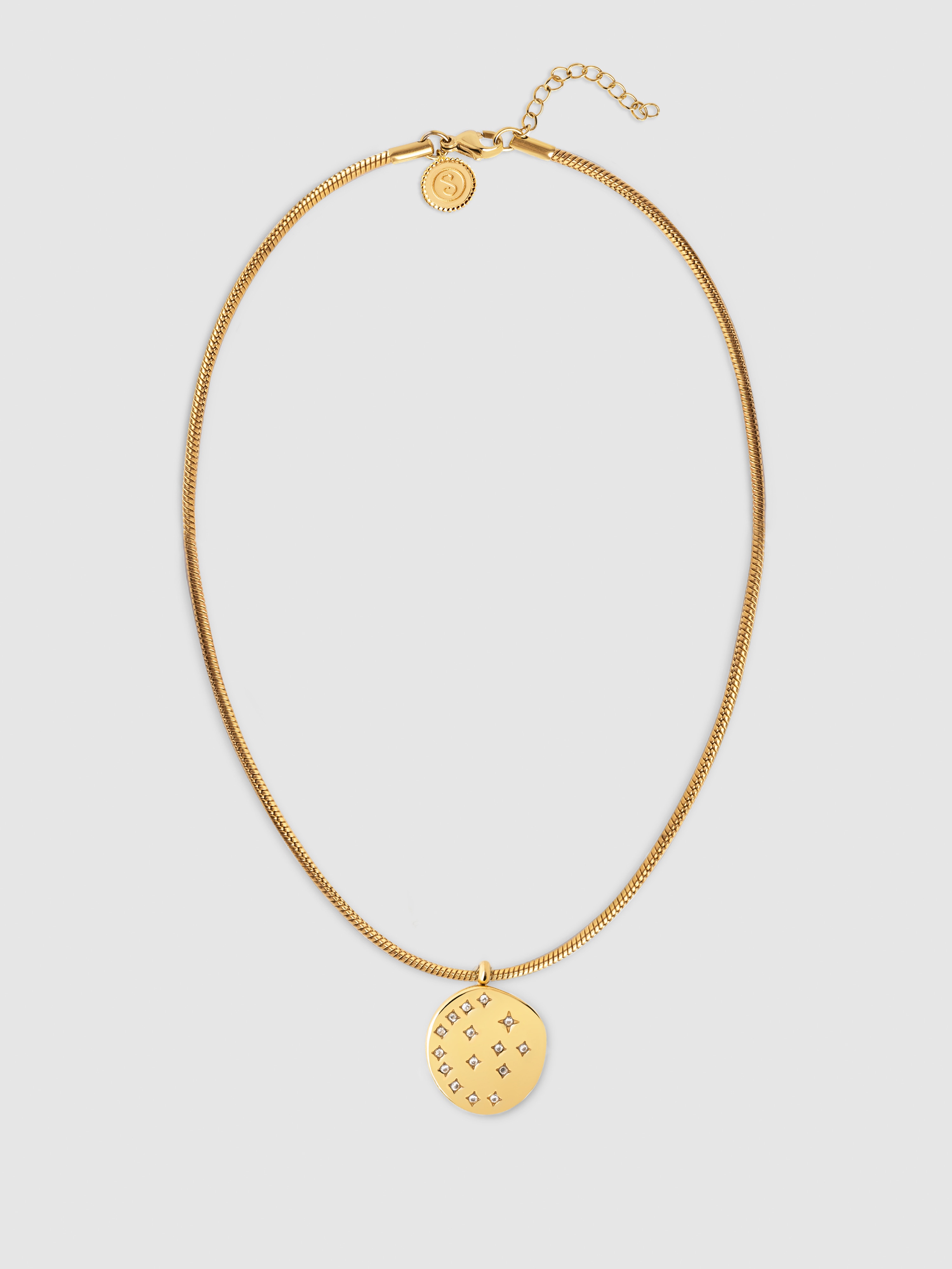 Collar bling de acero bañado en oro - Singularu - Dorado Dorado-3